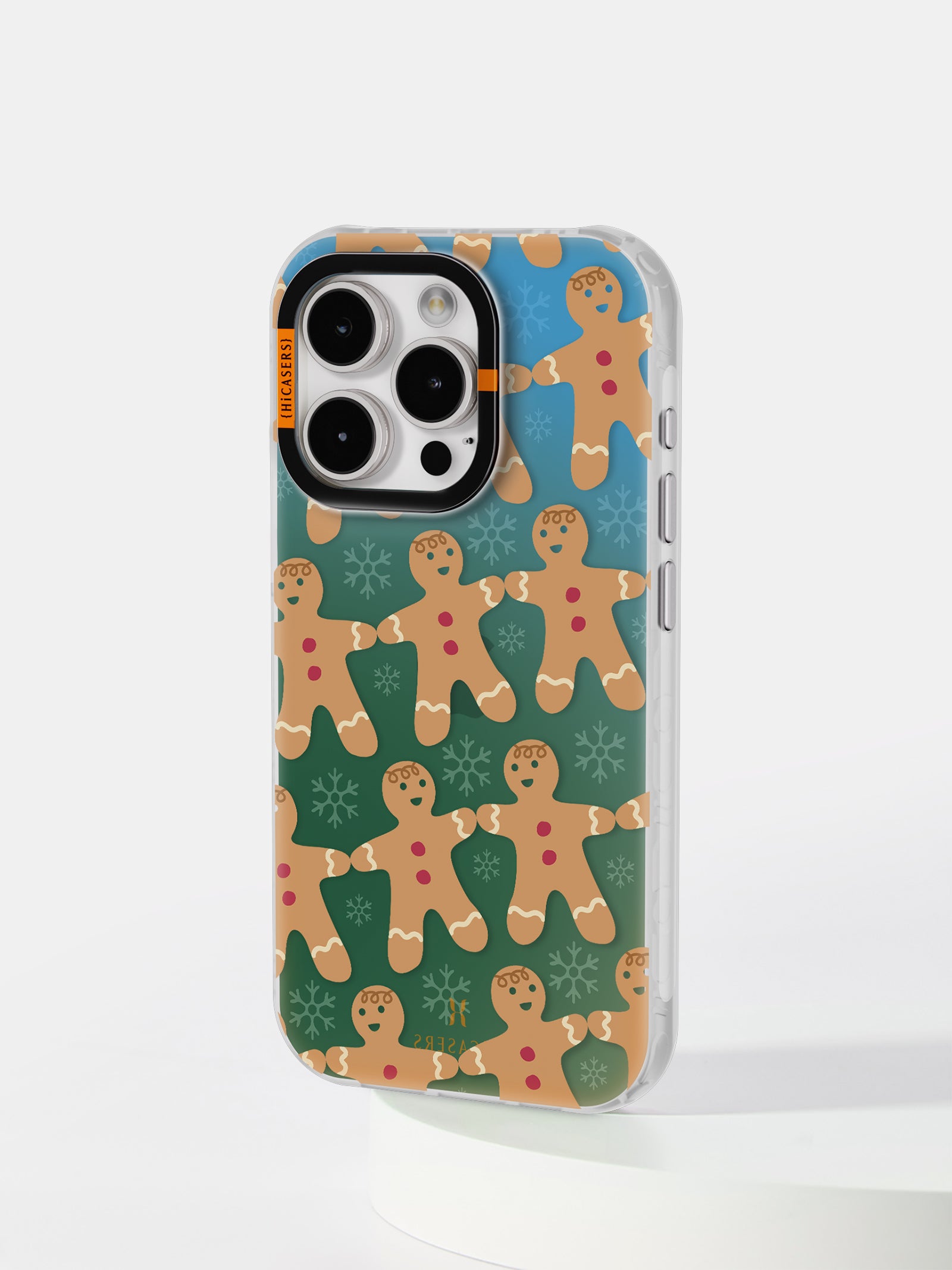 Iridescent Green Frosted Gingerbread Man Phone Case - Perfect for Christmas Gifts & Holiday Decorations