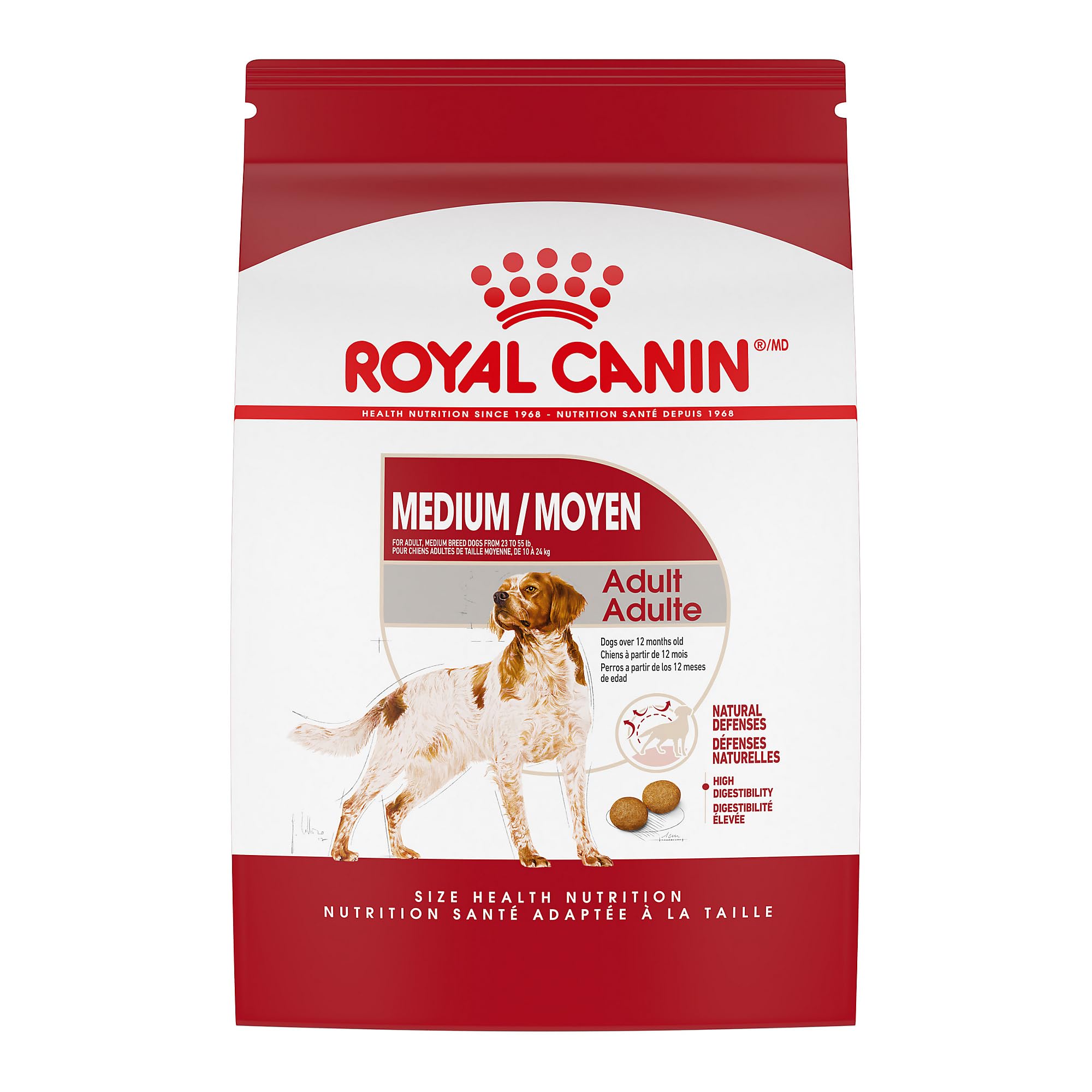 Royal Canin Medium Breed Adult Dry Dog Food - 30 lb Bag for Healthy Weight & Joint Support - Perfect for Active Adult Dogs at Home or Outdoor Adventures