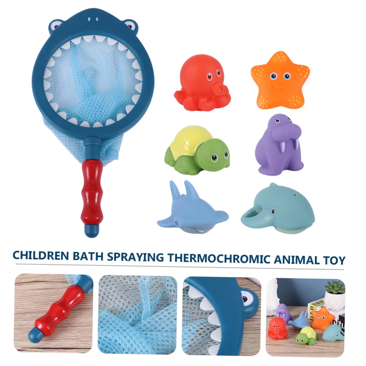 VICASKY 6-Piece Bath Toy Set with Funny Fountain - Blue Water Play Toys for Toddlers & Kids | Bathtub, Pool & Outdoor Splash Fun