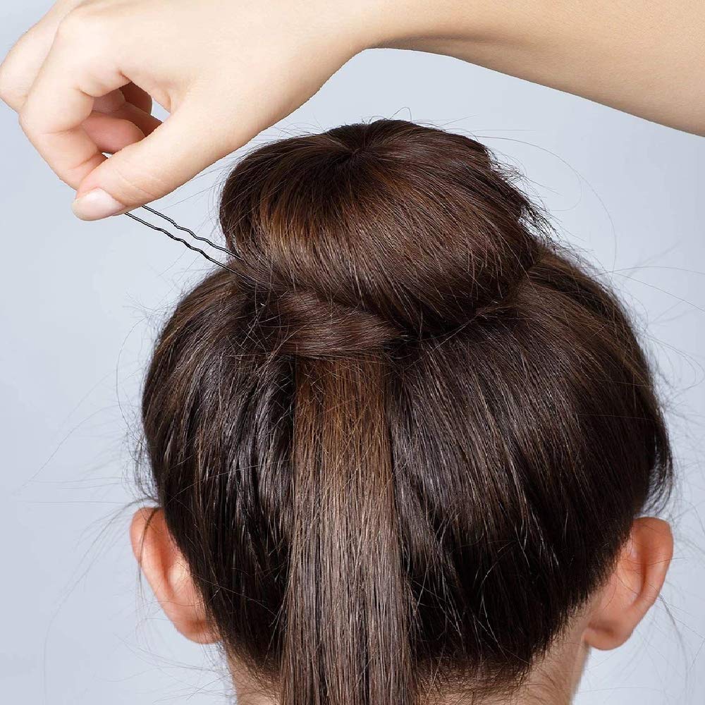 Nyamah 60 PCS Black Waved U-Shaped Hair Clips - 7CM Metal Salon Grip Hairpins for Women & Girls, Strong Hold Styling Tools for Updos, Ponytails & Everyday Hairstyles