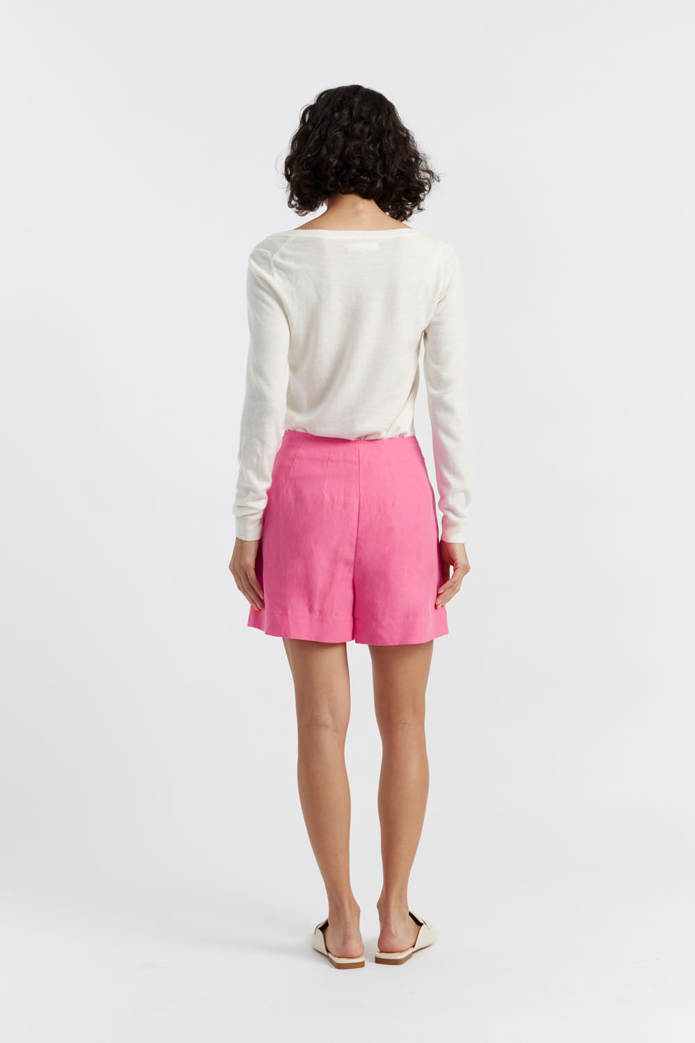 Women's Rose Tencel Linen Shorts - Breathable Summer Casual Shorts for Women | Perfect for Beach, Vacation & Lounge Wear