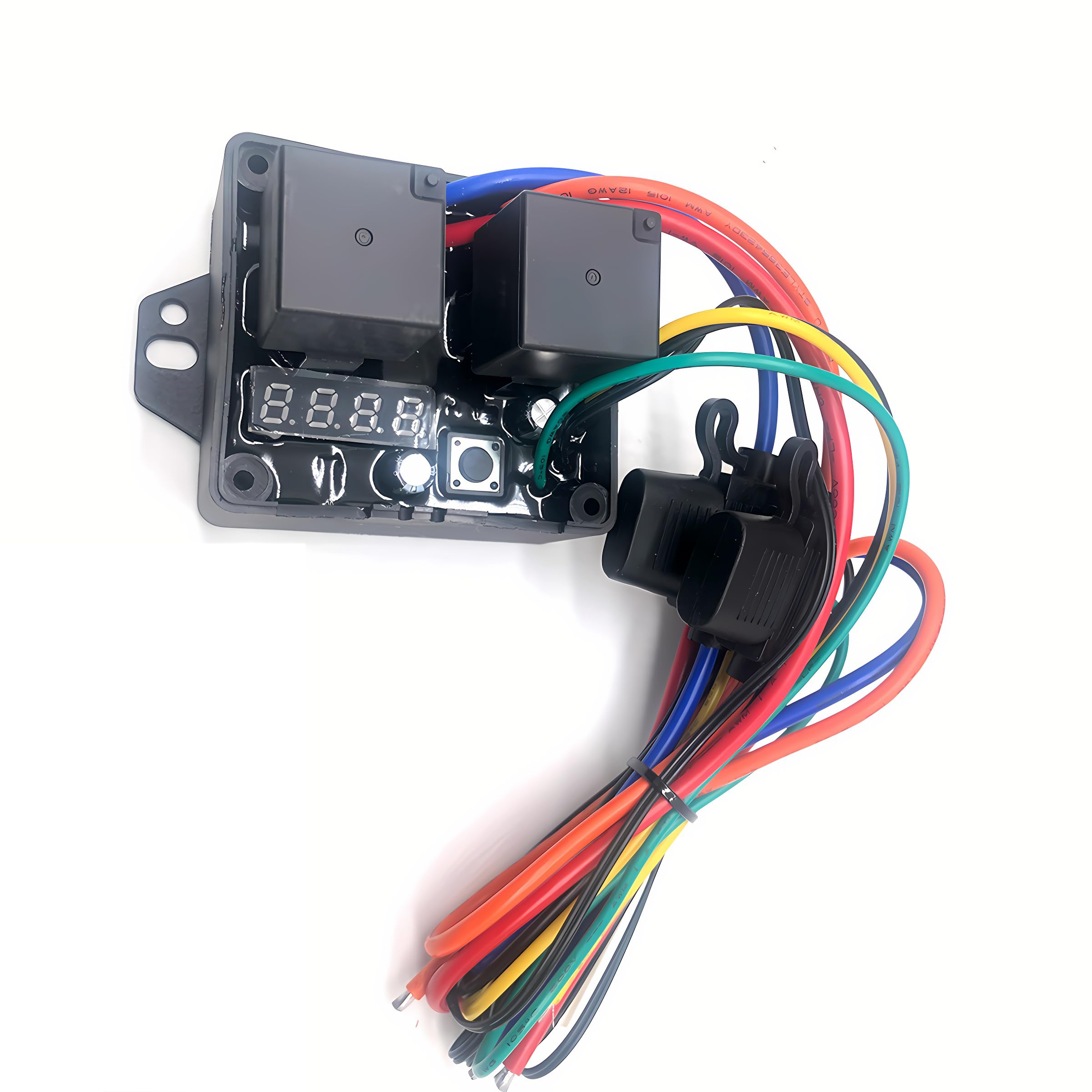 Adjustable Temperature Digital Electric Thermatic Dual Fan Switch Kit - 12V & 24V Compatible for Car, Truck & RV Cooling Systems | Perfect for Engine Temperature Control & Overheating Prevention