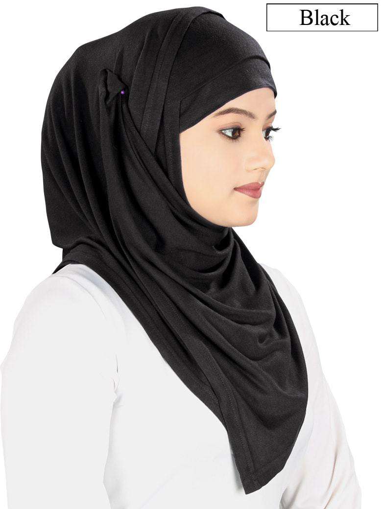 Instant Jersey Hijab with Headband - Soft Stretchy Muslim Scarf for Women - Perfect for Prayer, Work & Everyday Wear