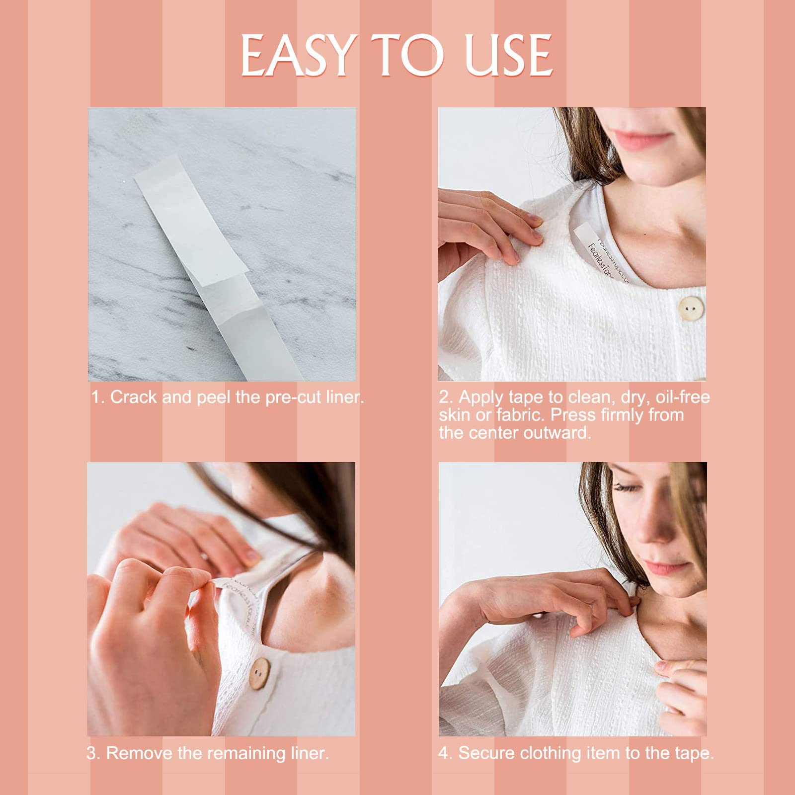 Boob Tape Breast Lift Tape - Adhesive Bra for A-E Cup with 1 Pair Reusable Silicone Nipple Covers & 40Pcs Clothing/Body Tape - Perfect for Backless Dresses, Swimwear & Special Occasions