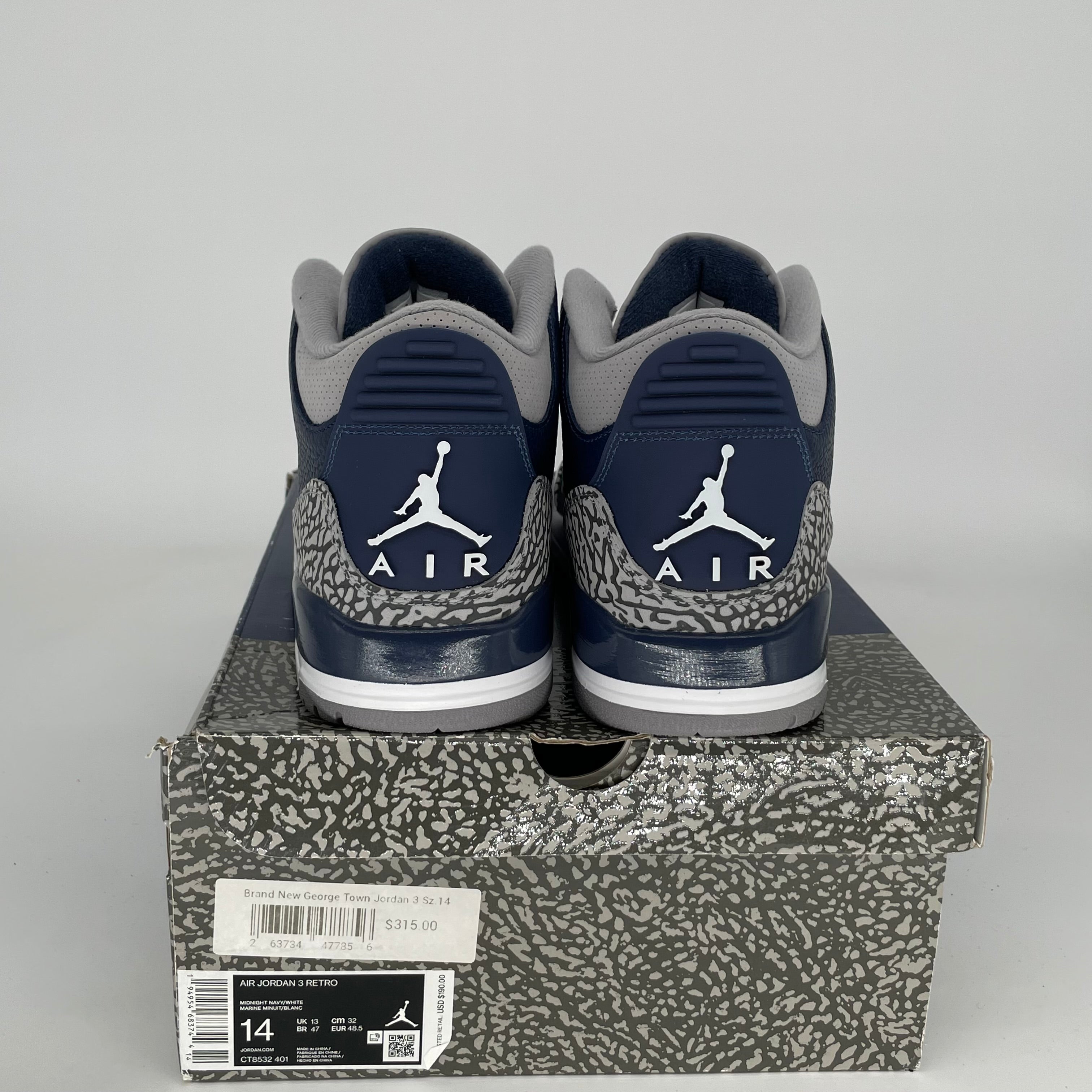 AIR JORDAN 3 GEORGETOWN Men's Basketball Shoes - Size 14 (CT8532-401) - Retro Sneakers for Casual Wear & Street Style