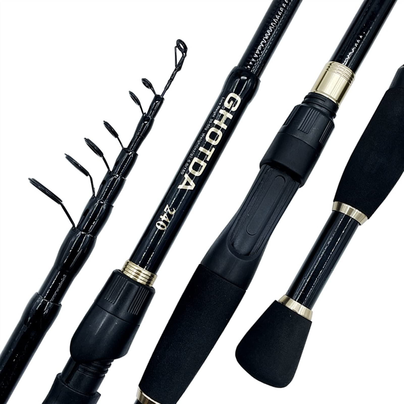 **Ultralight Carbon Telescopic Fishing Rod Set with Reel - 1.6-2.4m Spinning Rod for Lure Fishing (10-30g) - Portable Travel & Gift for Anglers - Perfect for Freshwater, Saltwater & Outdoor Adventures**