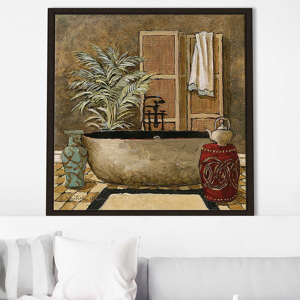 Asian Warmth Floating Canvas Wall Art - Handmade Home Decor for Living Room, Bedroom & Office - Perfect for Modern & Boho Interior Design