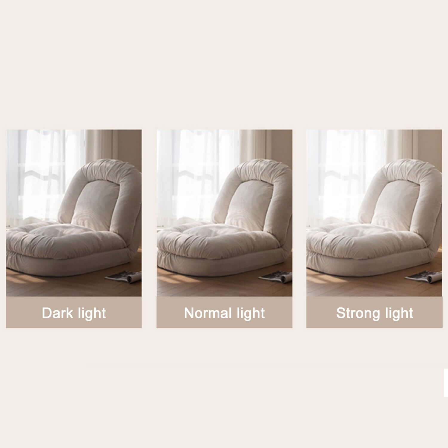 Modern Convertible Sleeper Sofa Bed - Lazy Sofa in Beige Teddy Velvet for Living Room, Guest Room & Small Spaces