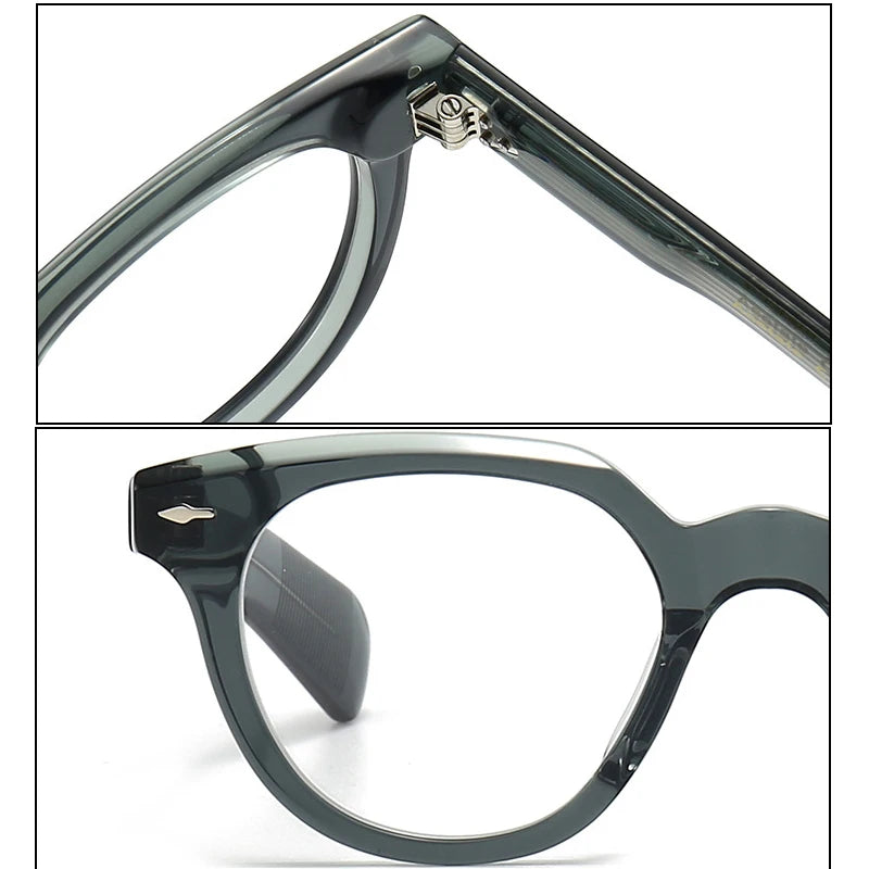 Black Unisex Full Rim Irregular Oval Acetate Eyeglasses 2241 - Stylish & Lightweight Glasses for Men & Women - Perfect for Reading, Working & Fashion Accessories