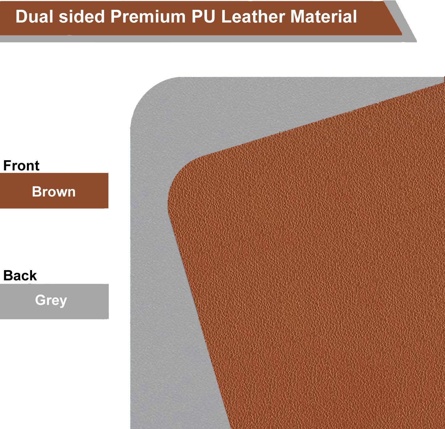 Premium Dual-Sided PU Leather Desk Pad & Mouse Mat - Non-Slip Waterproof Office Desk Protector (23.6