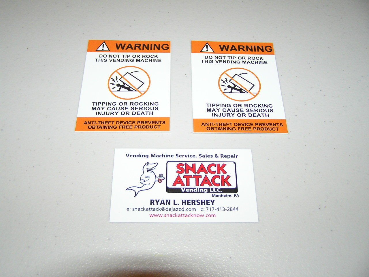 Warning Do Not Tip or Rock This Vending Machine
