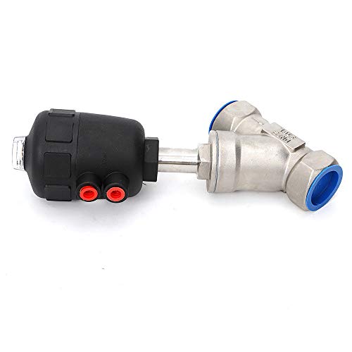 DN32 Air Actuated Angle Seat Valve Normally Closed for Air/Neutral Gas - High Flow Industrial Valve for Water Treatment, Chemical Processing & HVAC Systems