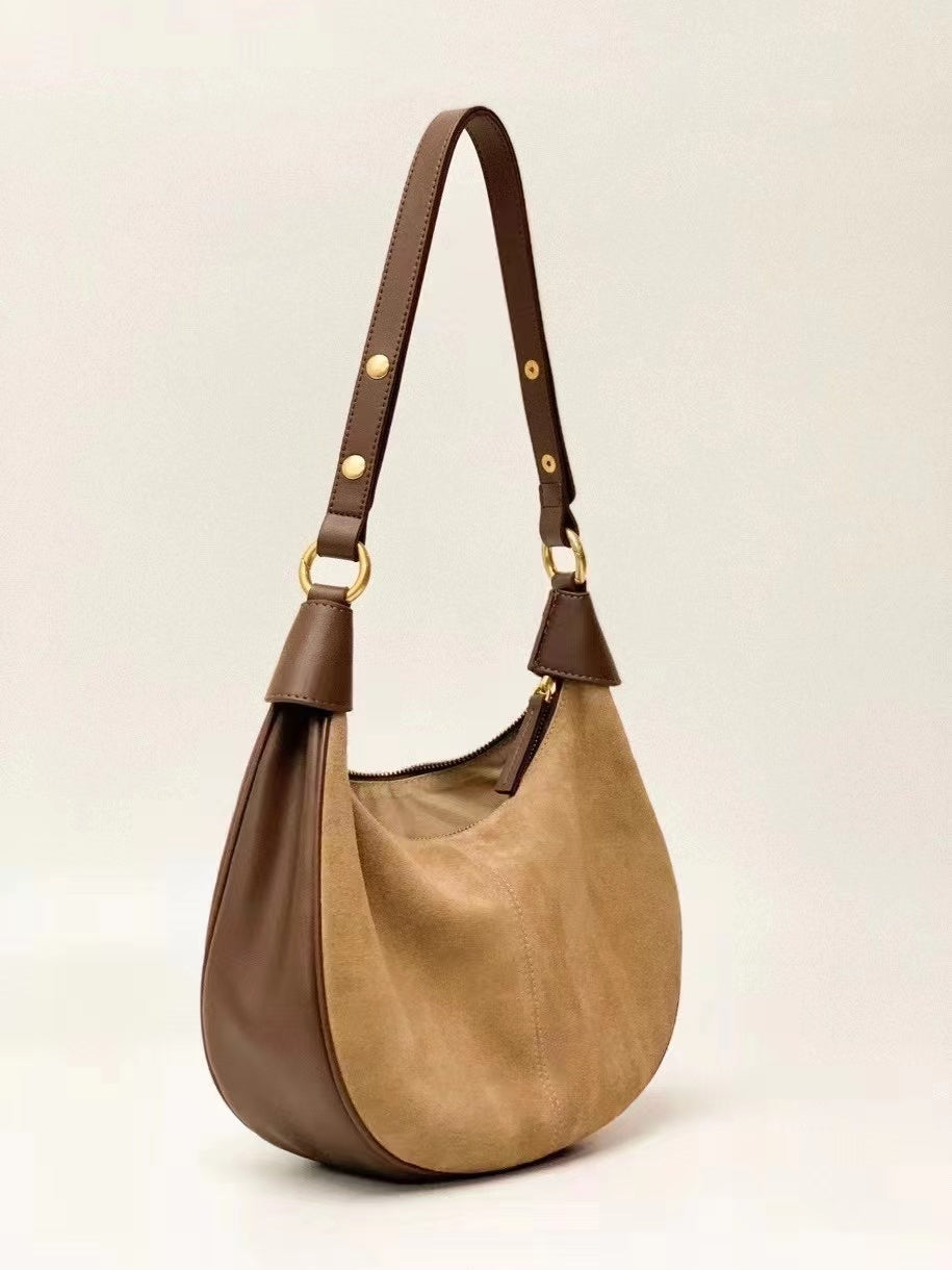 Stylish Semi-Circle Soft Leather Tote Bag for Women - Lightweight & Durable Handbag for Work, Travel & Everyday Use