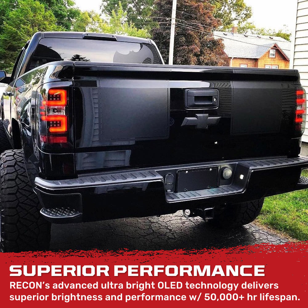 Chevy Silverado 1500 2016-2018 LED Tail Lights - Direct OEM Replacement with OLED Technology - Upgrade Your Truck's Style & Visibility for Night Driving & Towing