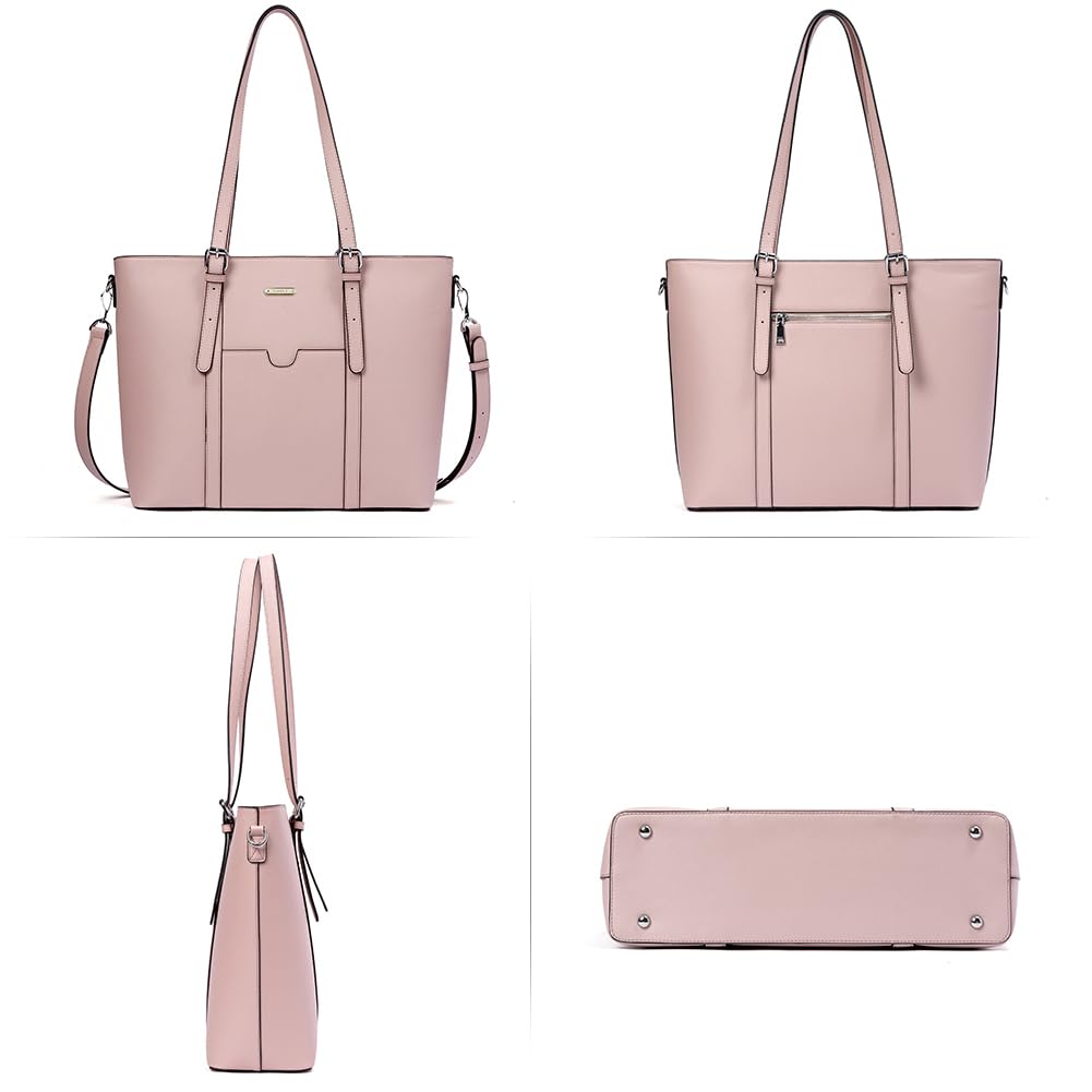BROMEN Vintage Leather Women's Briefcase - 15.6 Inch Laptop Tote Bag, Professional Work Shoulder Purse for Business Office, Commuting and Travel