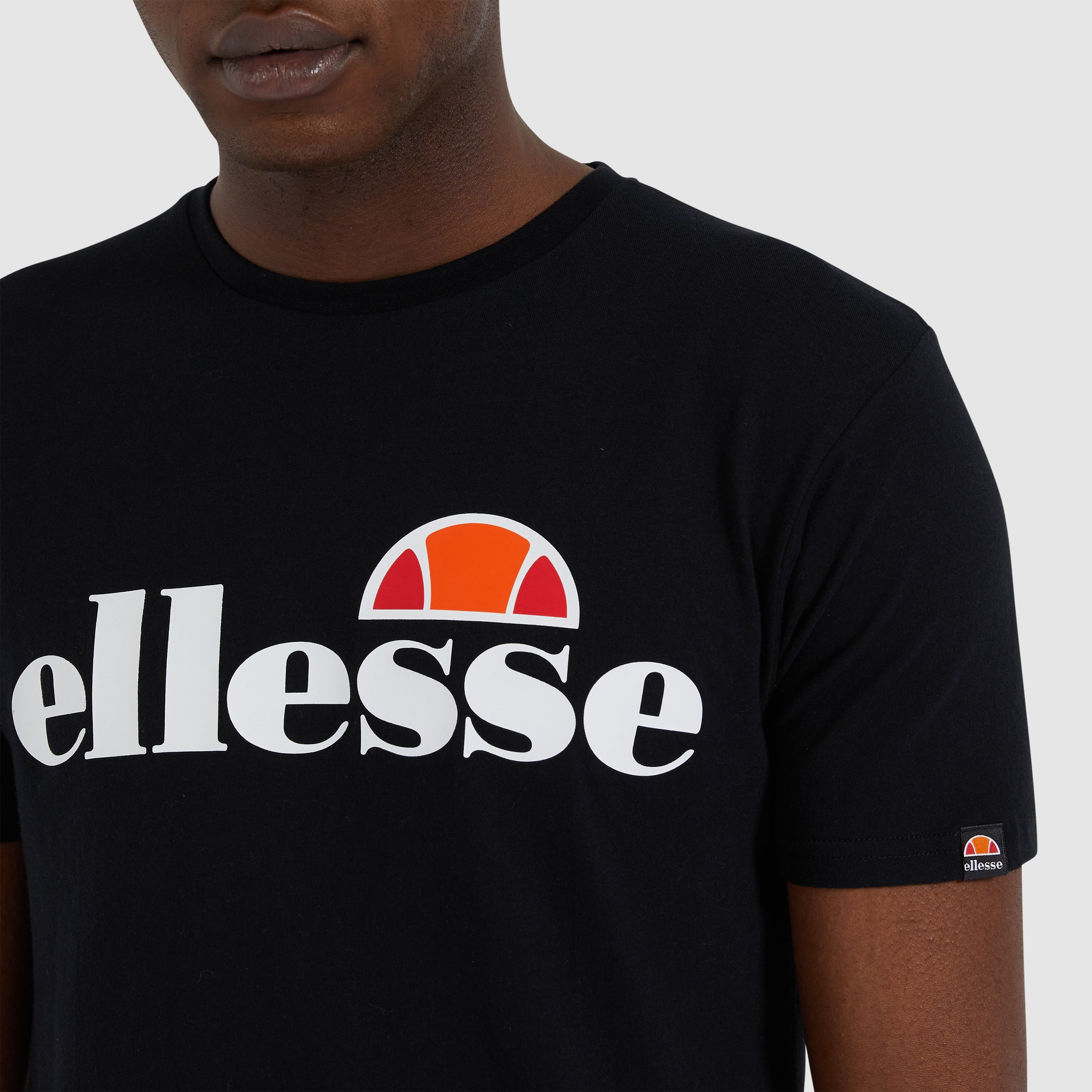 Ellesse Men's Prado Black T-Shirt - Slim Fit Casual Cotton Tee for Everyday Wear, Gym & Street Style