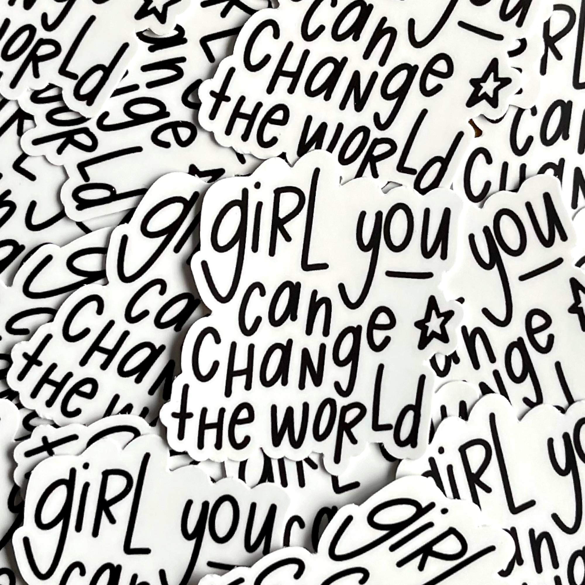 Empowering Mental Health Stickers for Girls - Change the World