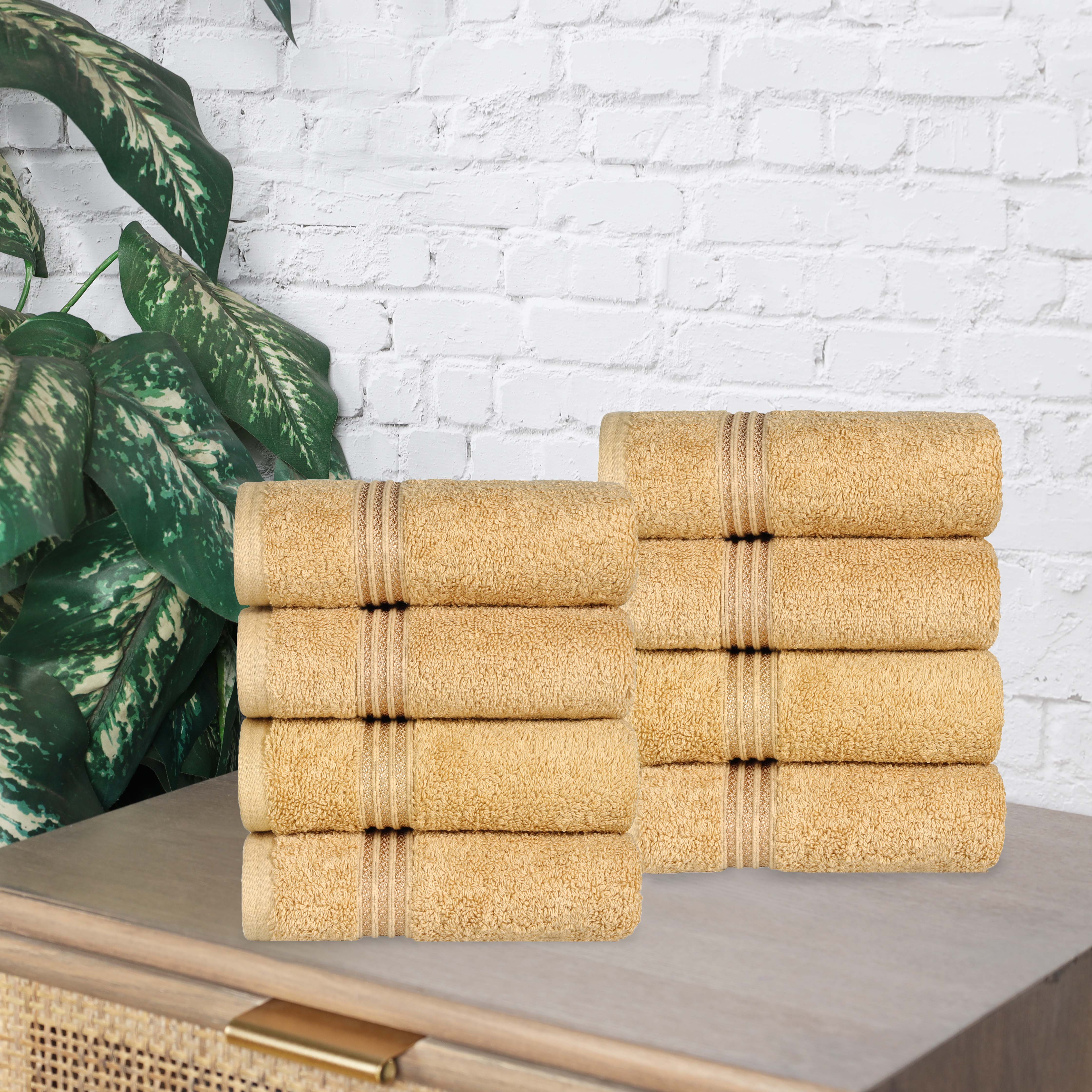 Premium Egyptian Cotton Hand Towels - Ultra Soft & Highly Absorbent Bath Towel Set of 8 for Bathroom, Spa & Guest Use