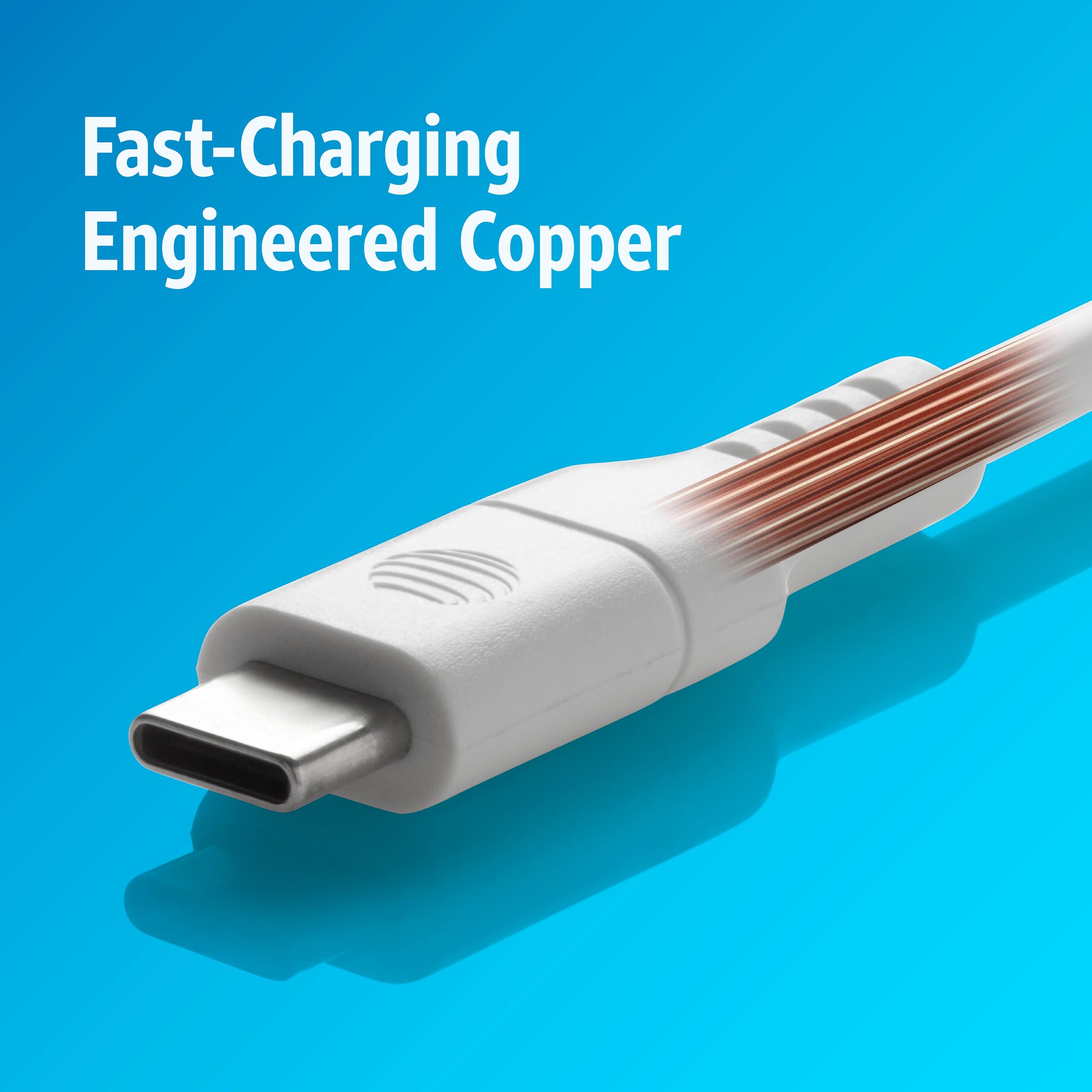 Premium AT&T USB-C to USB-C Fast Charging Cable 6ft - High Speed Power Delivery for iPhone 15 Pro Max, MacBook Pro, iPad Pro | Durable White Cord for Home, Office & Travel Charging