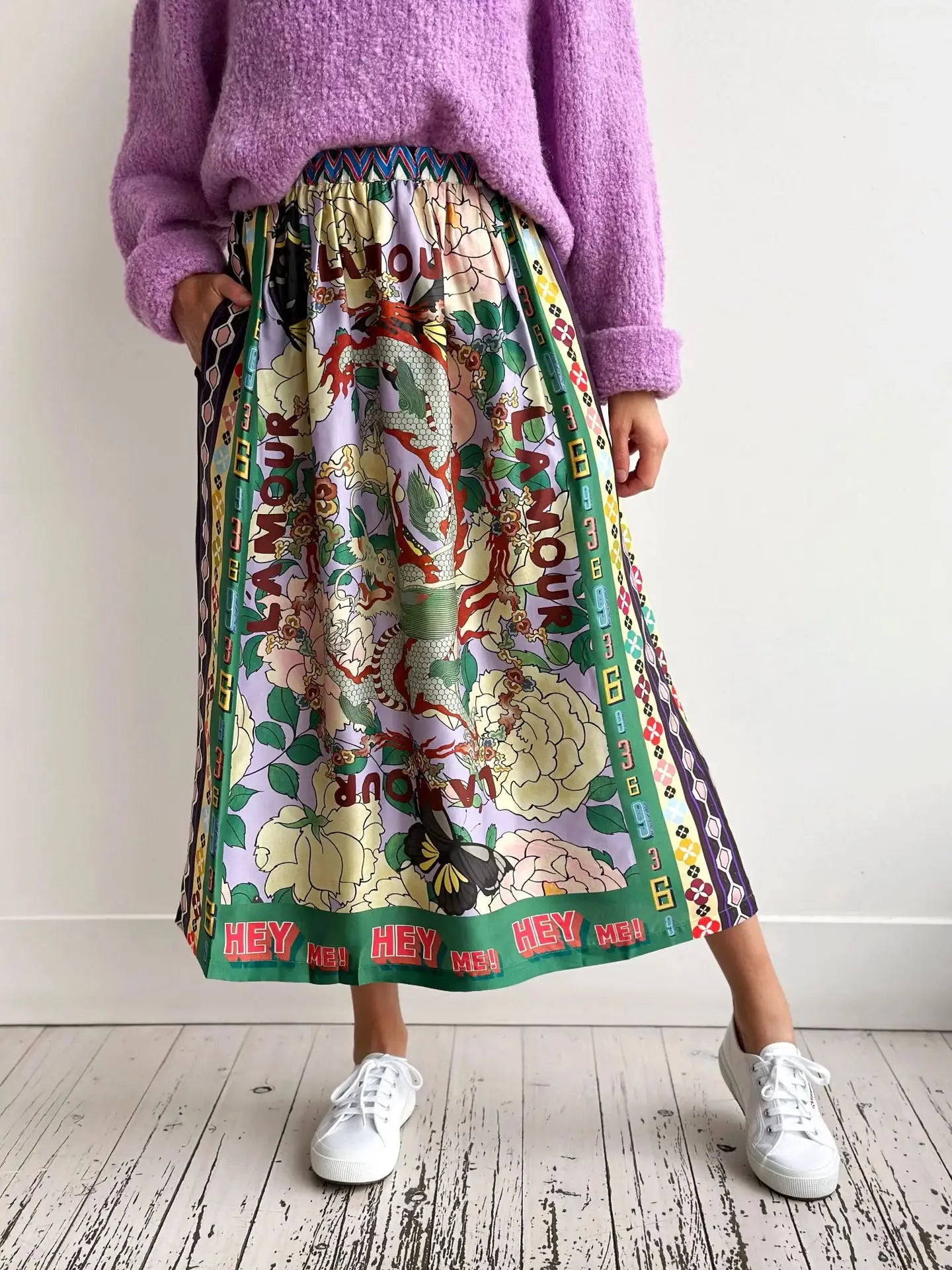 Big Hem New Fashion Versatile Irregular Half Printed Skirt | Women's Y2K Streetwear & Fairycore Summer Skirt for Holiday, Beach & Casual Wear