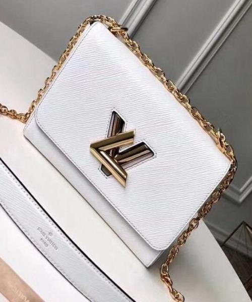 LV Twist MM Handbag in Epi Leather - White Gold Lock | Luxury Crossbody Bag for Women | Perfect for Work, Evening & Special Occasions