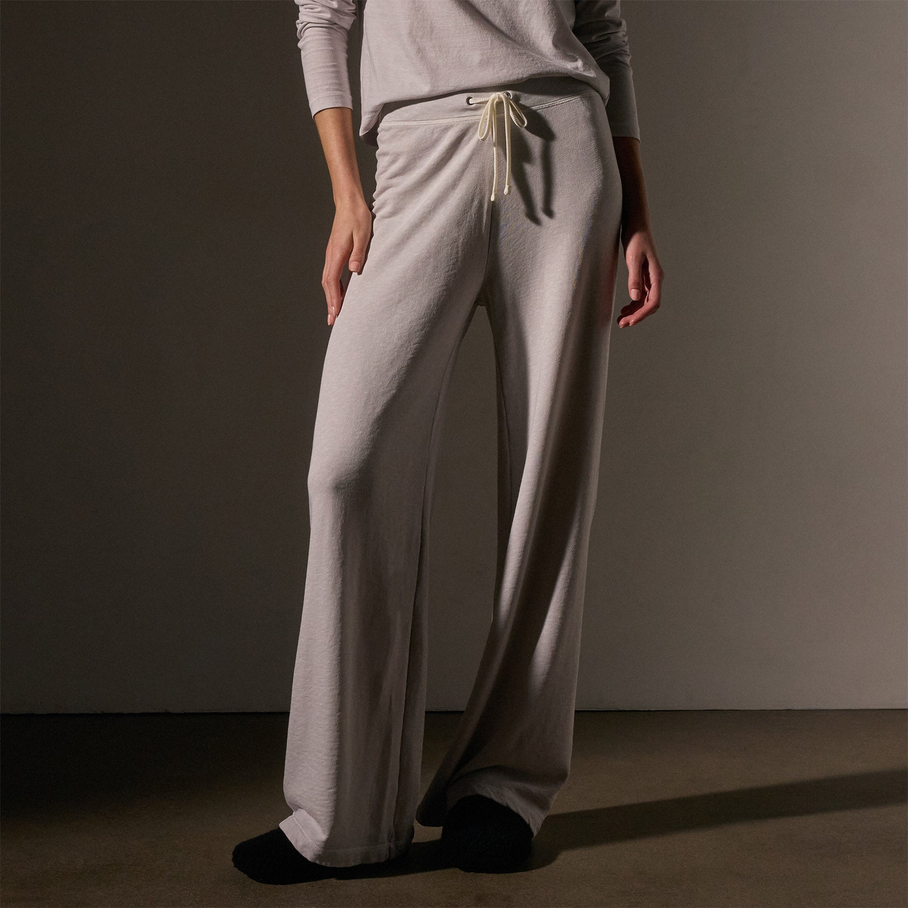 Women's High Waist Wide Leg Sweatpants - Light Mist Pigment Dye Joggers for Yoga, Lounge & Casual Wear