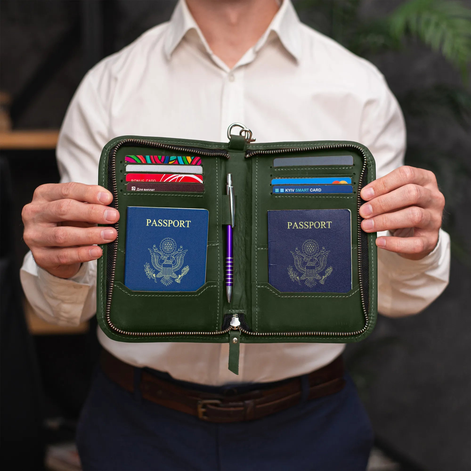 Premium RFID Blocking Passport Holder with Secure Zipper - Perfect for International Travel & Airports | Waterproof Travel Wallet for Documents & Credit Cards