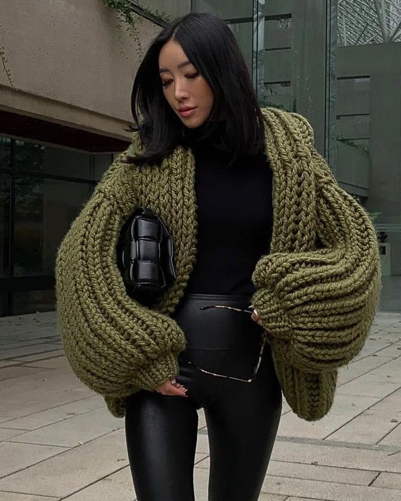 Stylish Hooded Chunky Cardigan for Women - Cozy Oversized Knit Sweater | Perfect for Fall, Winter & Casual Outfits