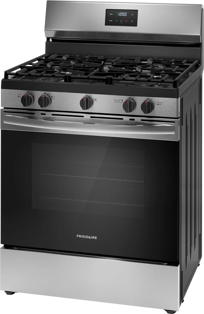 Frigidaire FCRG3052BS 30-Inch Stainless Steel Gas Range - Professional Style Oven with 5 Burners, Convection Bake & Self-Cleaning - Perfect for Home Kitchens & Cooking Enthusiasts