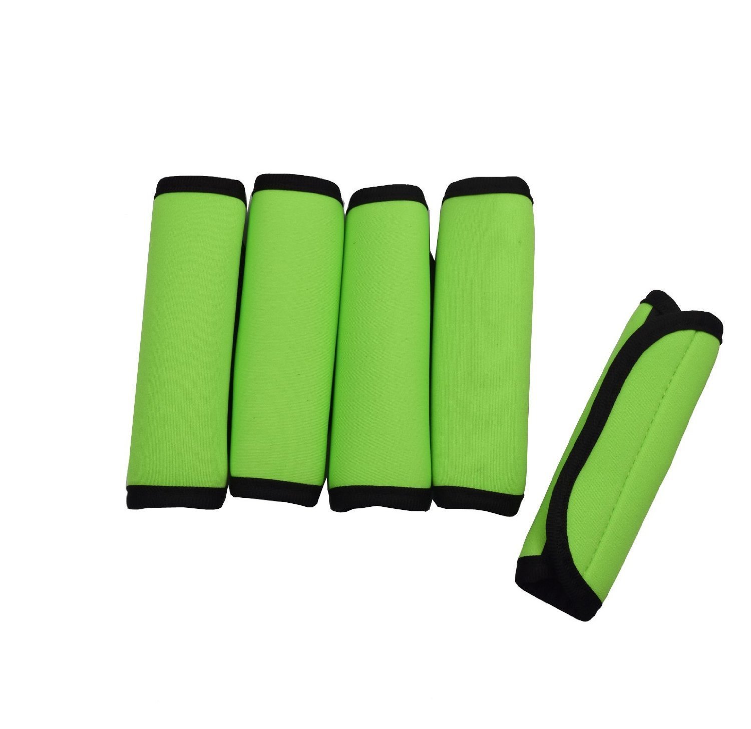 5 Pack Soft Comfort Neoprene Handle Wraps - Non-Slip Luggage Grip Covers for Travel Bags & Suitcases (Easy Identification & Ergonomic Support for Stress-Free Travel)