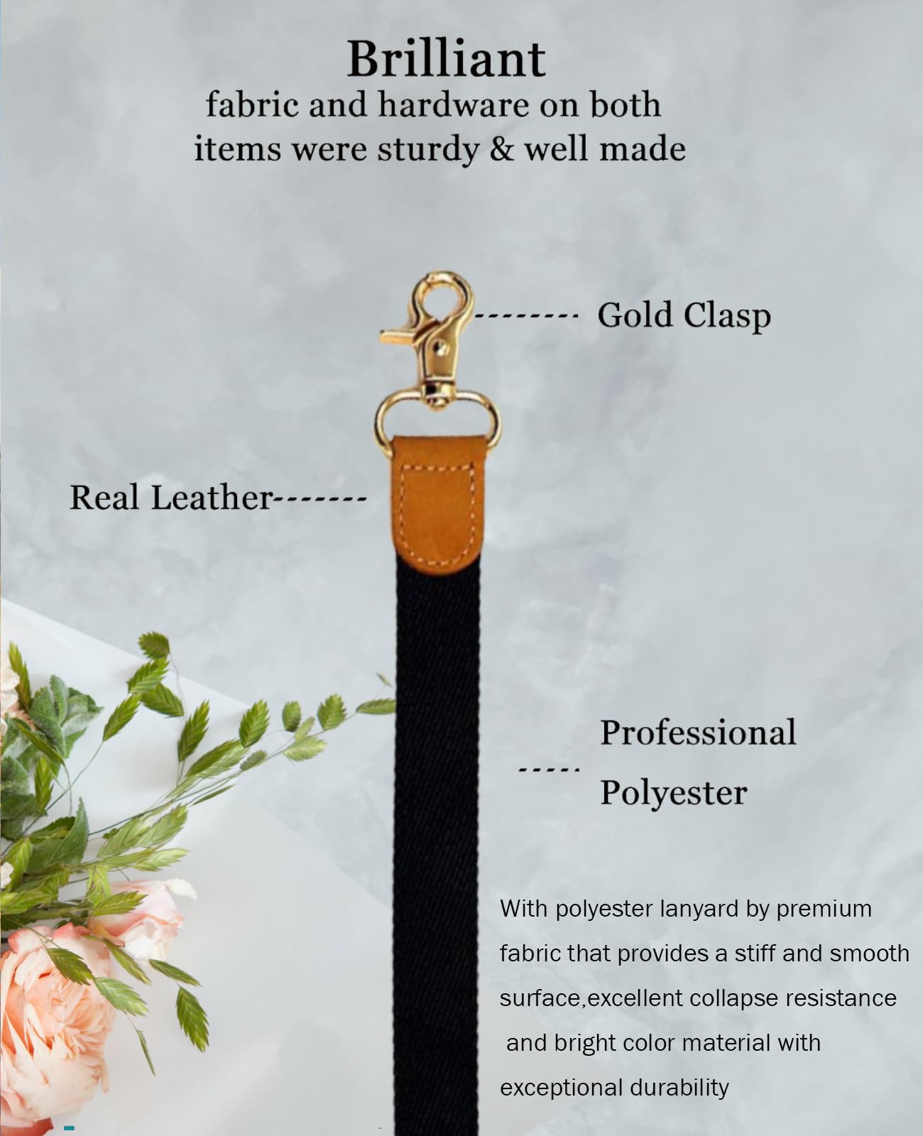Premium Black Lanyard for Keys & ID Badges - Office & Travel Use