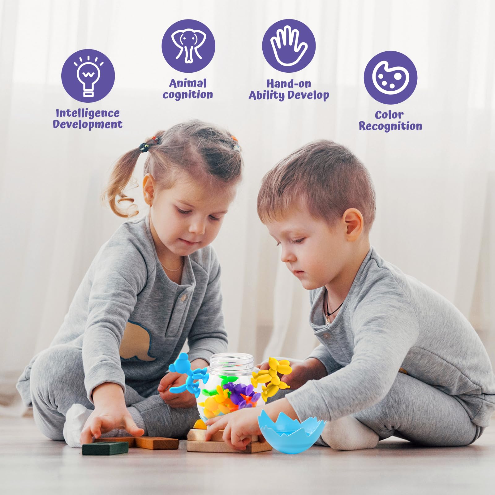 Best Suction Cup Bath Toys for Kids Ages 3-8 - 6PCS Sensory Window Toys for Toddlers | Fun Travel & Bathtime Play | Perfect Birthday & Christmas Gifts for Boys & Girls (Blue)