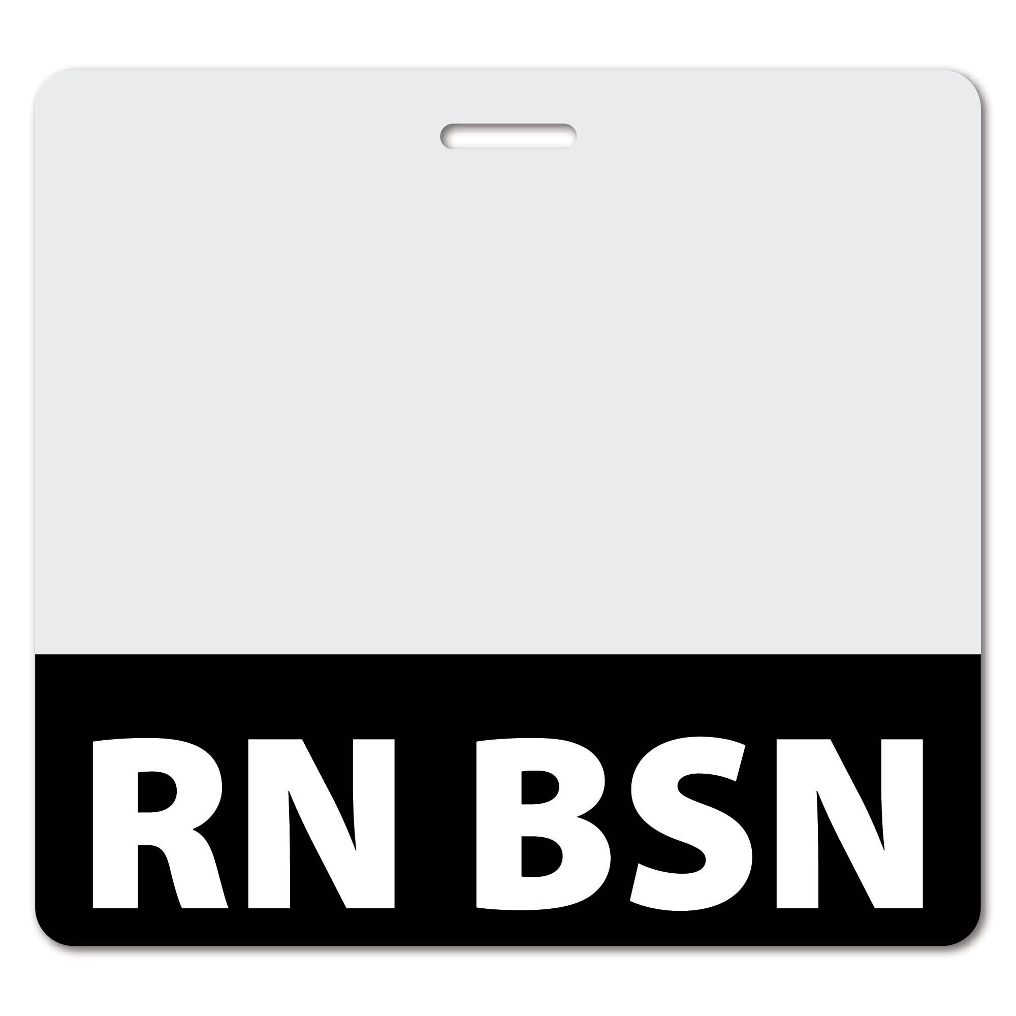 RN BSN Heavy Duty Horizontal Black ID Badge Holders (100 Pack) - Spill Proof & Tear Resistant - Double Sided Printed Quick Role Identifier Cards - USA Made by BadgeZoo - Perfect for Hospitals, Clinics & Healthcare Professionals