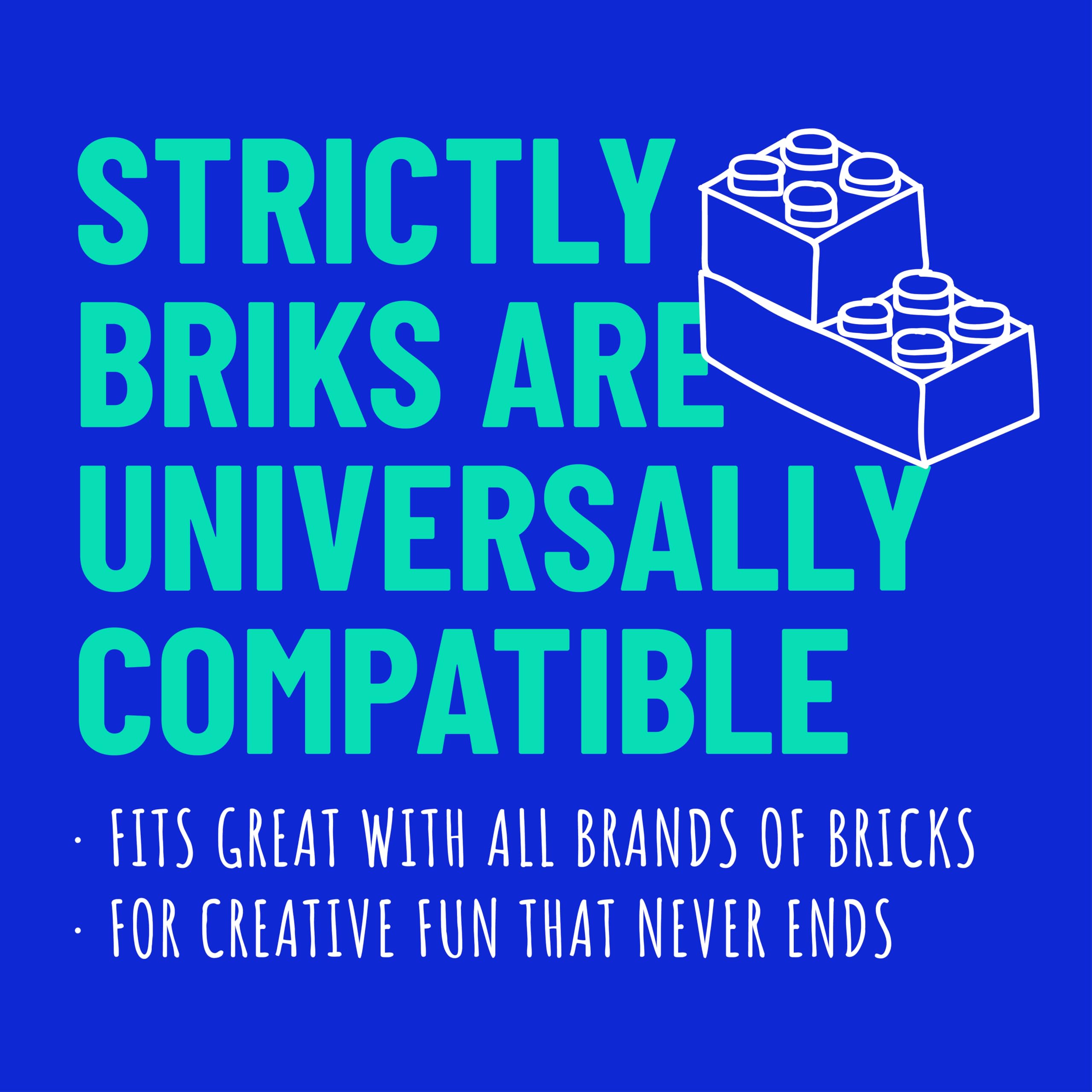 Strictly Briks 4 Pack 10x10 Inch Baseplates - 100% Lego Compatible, Stackable Building Plates with 32x32 Studs for Kids & Adults - Perfect for Lego Cities, MOC Displays & Creative Play (Basic Colors)