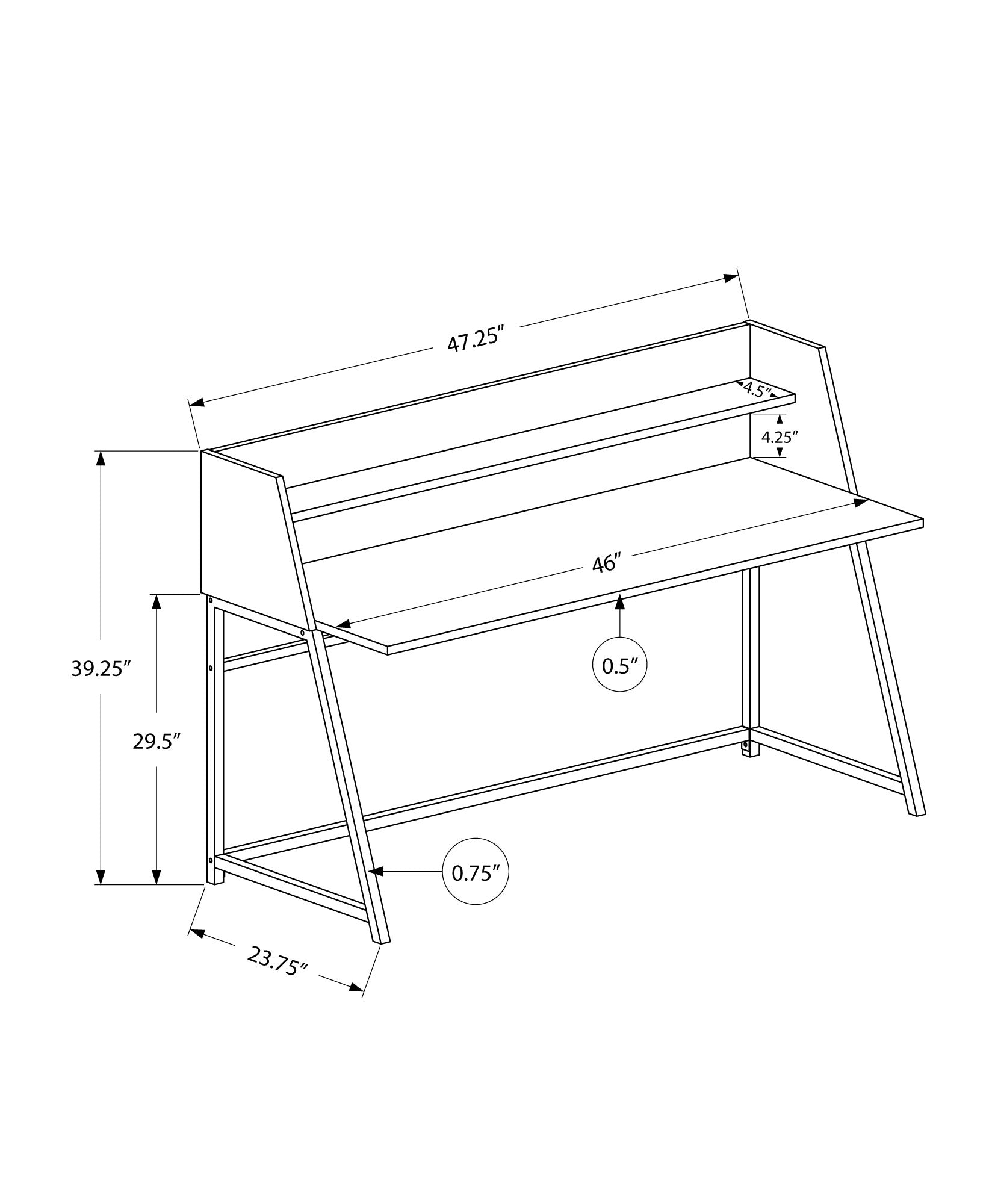 48L Grey Stone Look Computer Desk with Black Metal Frame - Perfect for Home Office, Gaming & Workspace Setup