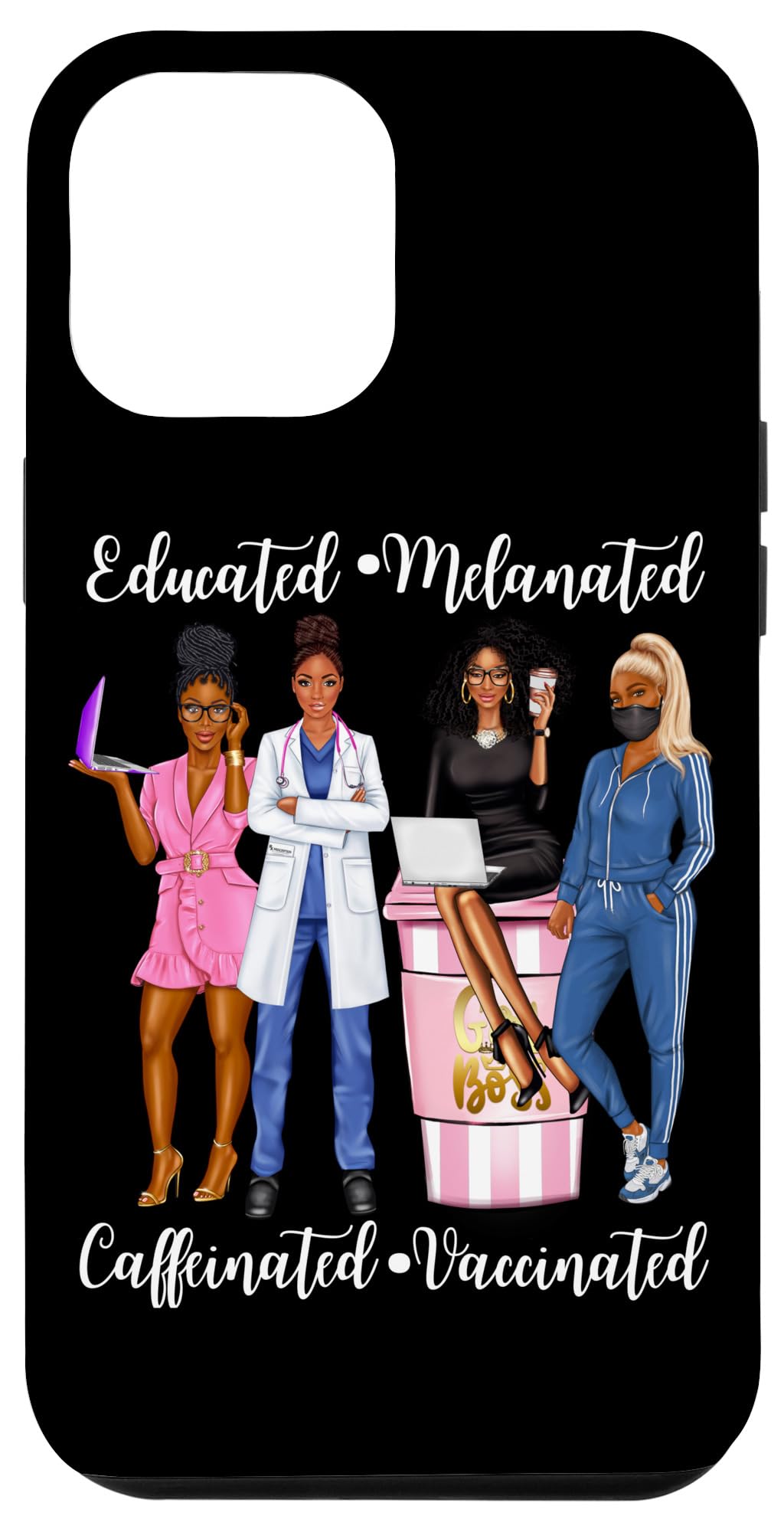 iPhone 12 Pro Max Funny Doctor Vaccination Case - Black Nurse & Nursing Student Phone Cover - Perfect for Medical Workers, Healthcare Professionals & Students