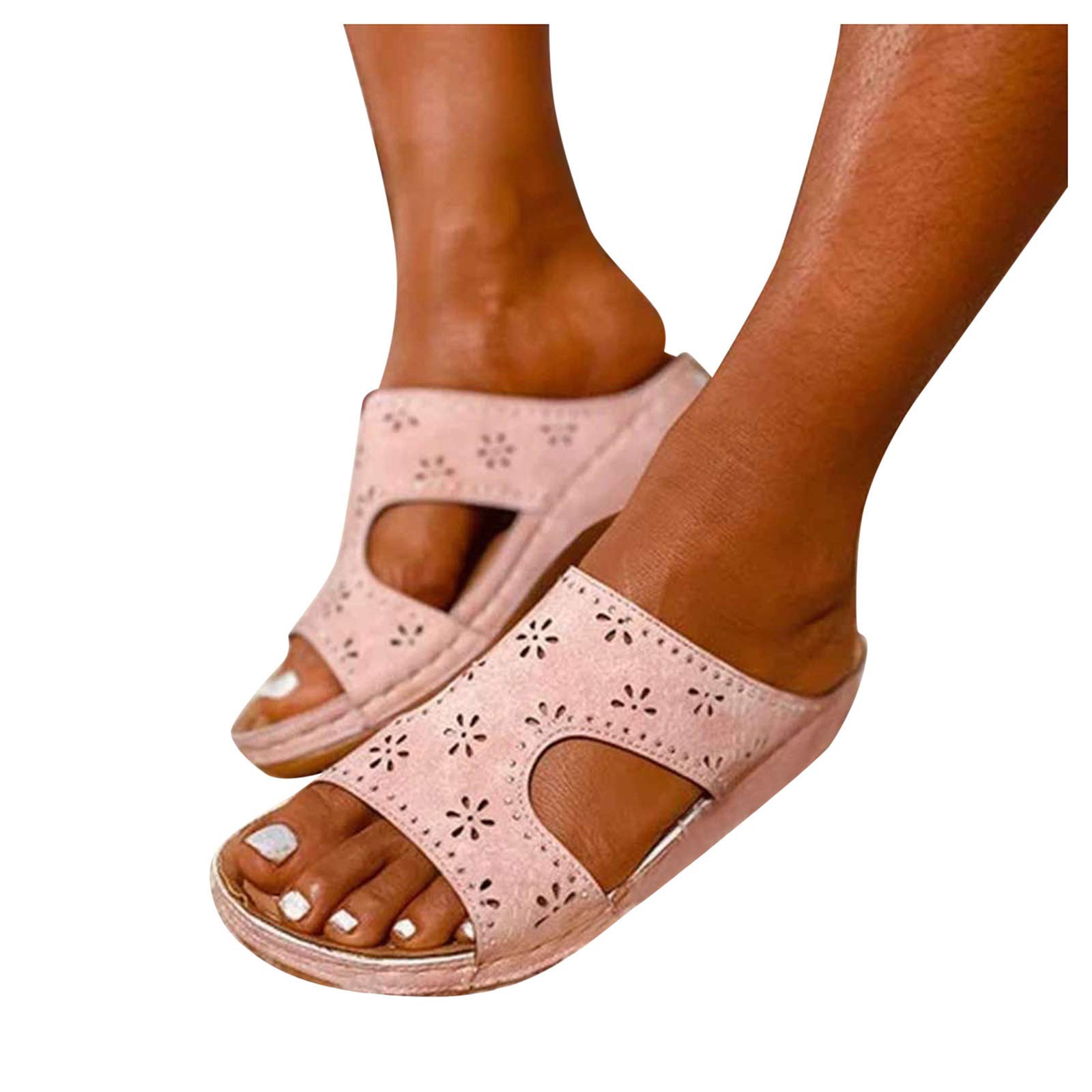 Women's Dressy Summer Sandals - Fashion Casual Hollow Carved Flat Sandals & Slippers | Comfortable for Beach, Vacation, and Everyday Wear