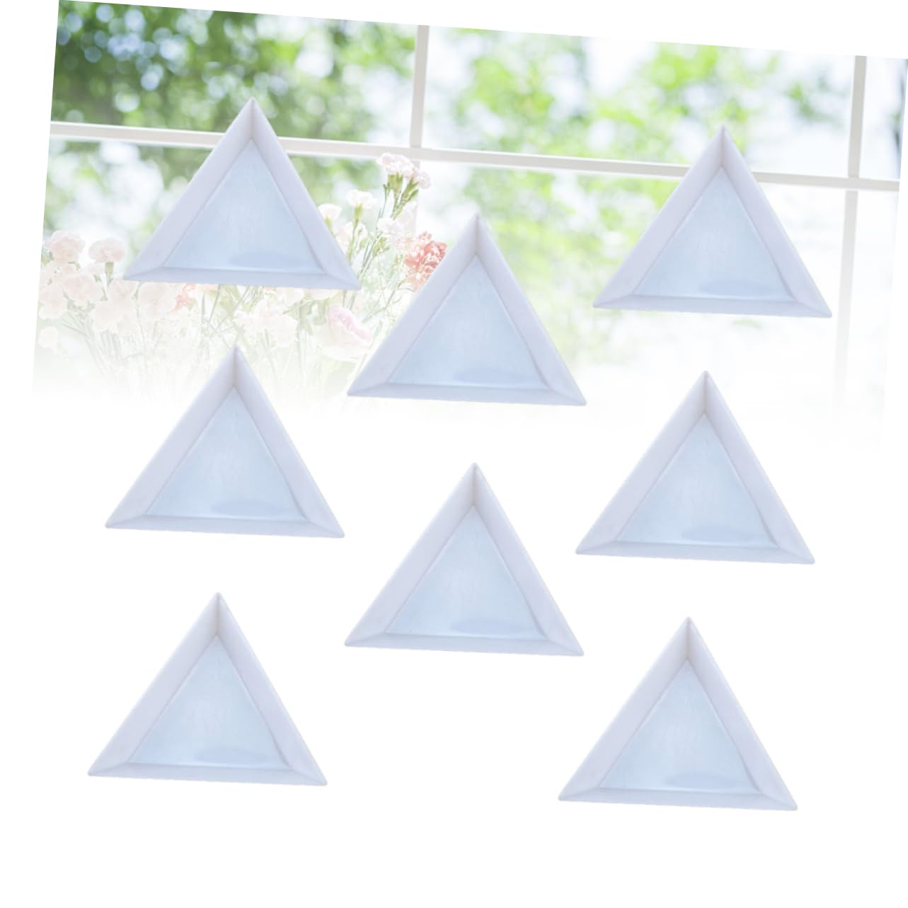 Artibetter 24pcs White Plastic Triangle Bead Sorting Trays - Organize Rhinestones, Beads & Craft Supplies for Jewelry Making, Scrapbooking & DIY Projects