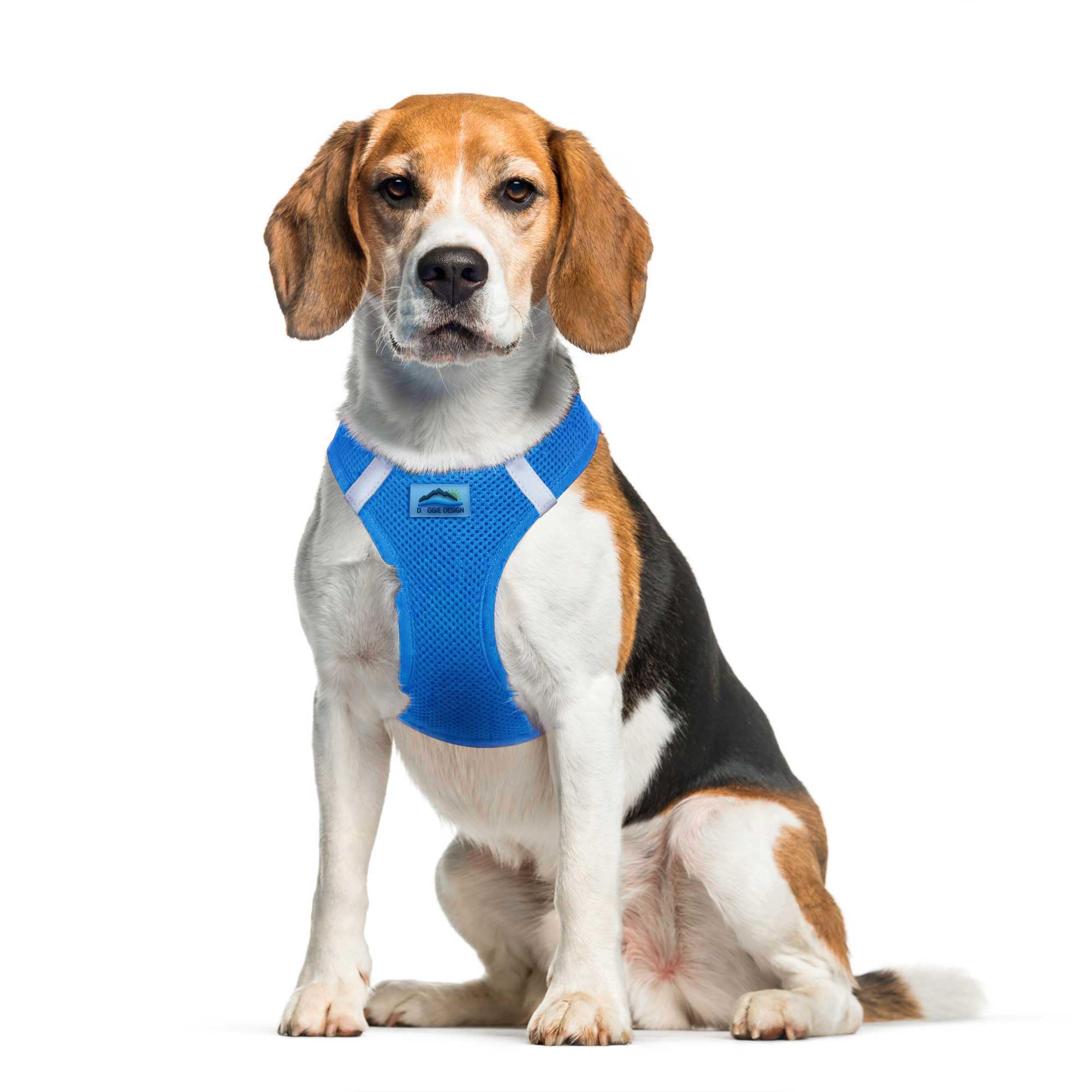 Doggie Design No-Choke Dog Harness - Breathable Mesh Polyester Pet Vest with Easy Step-in Design for Small, Medium & Large Dogs - Cobalt Blue XL - Perfect for Walking, Hiking & Outdoor Adventures