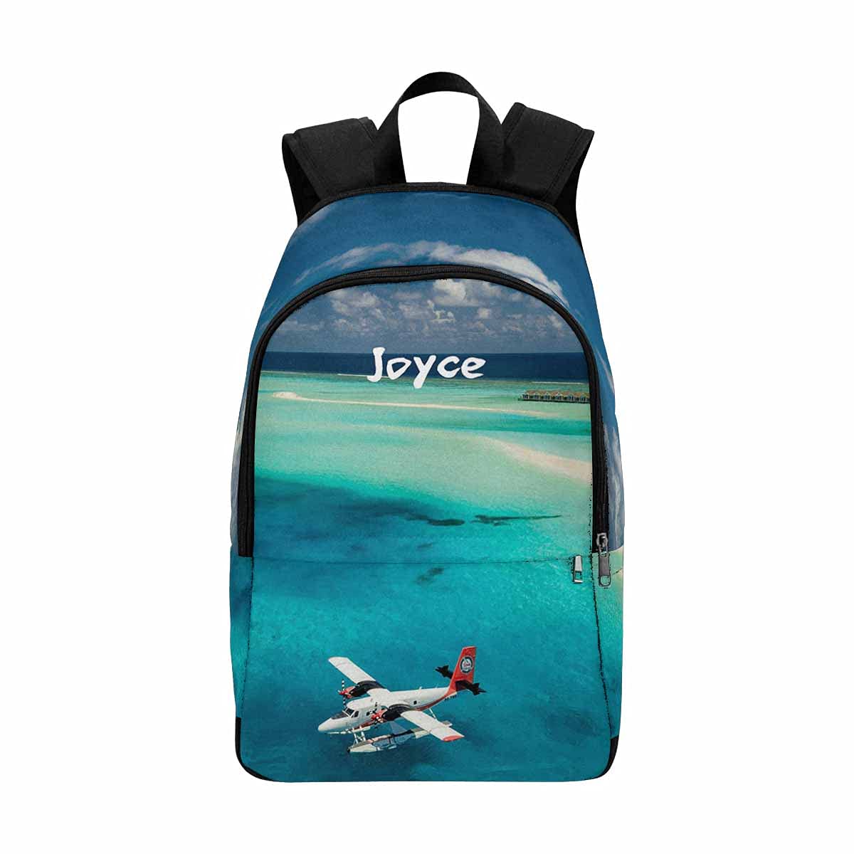 **Personalized Unisex Backpack - Casual Travel Bookbag for Men & Women, Airplane Blue Sky Sea Design, Durable Shoulder Bag for Nursing, School & Outdoor Adventures**    *(Perfect for daily use, travel, school, nursing, and outdoor activities!)*