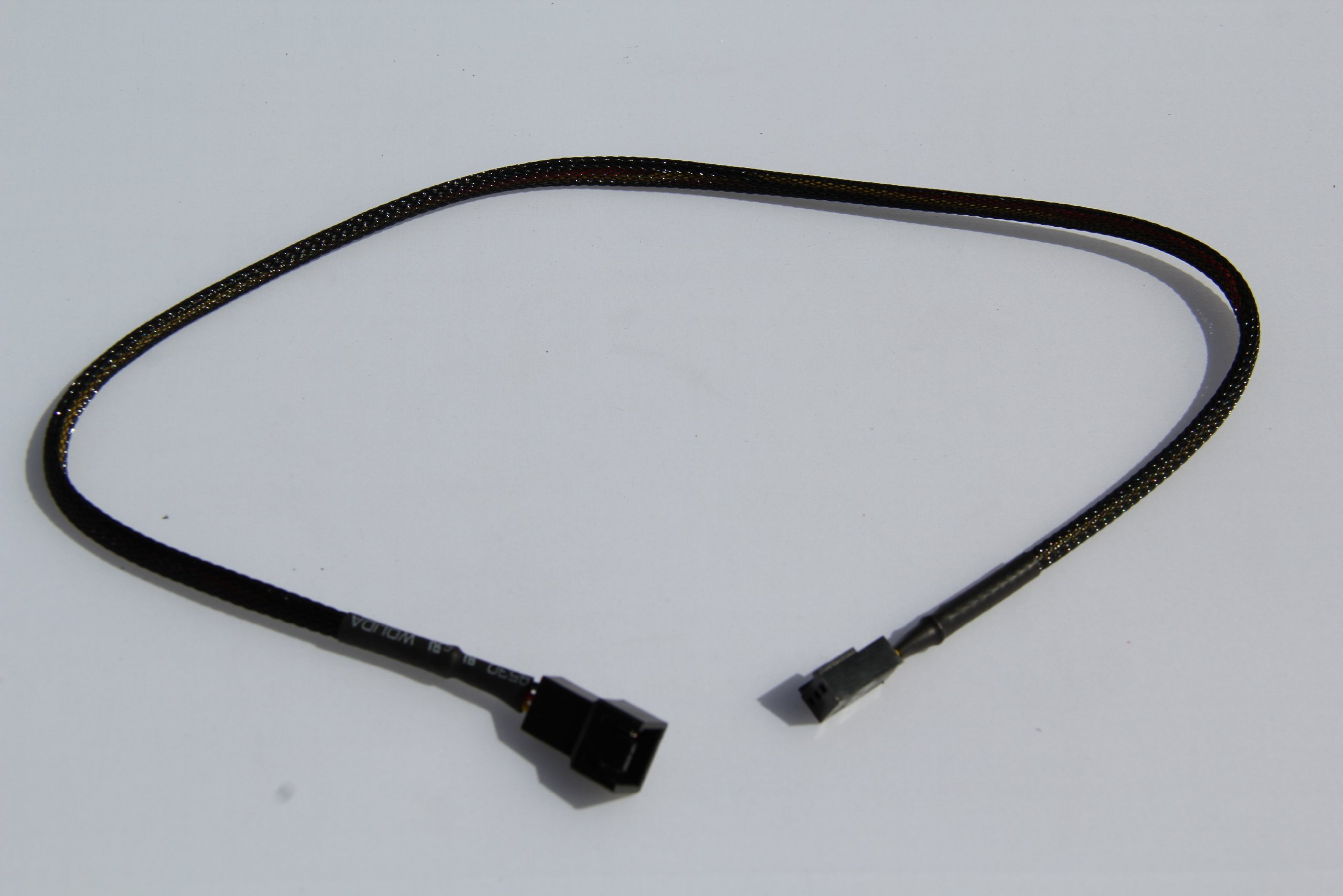 3 Pin Sleeved Fan Extension Cable 12 Inch - Premium PC Case Fan Power Cable for Computer Cooling System - Perfect for Gaming PC, Workstation, and Custom PC Builds