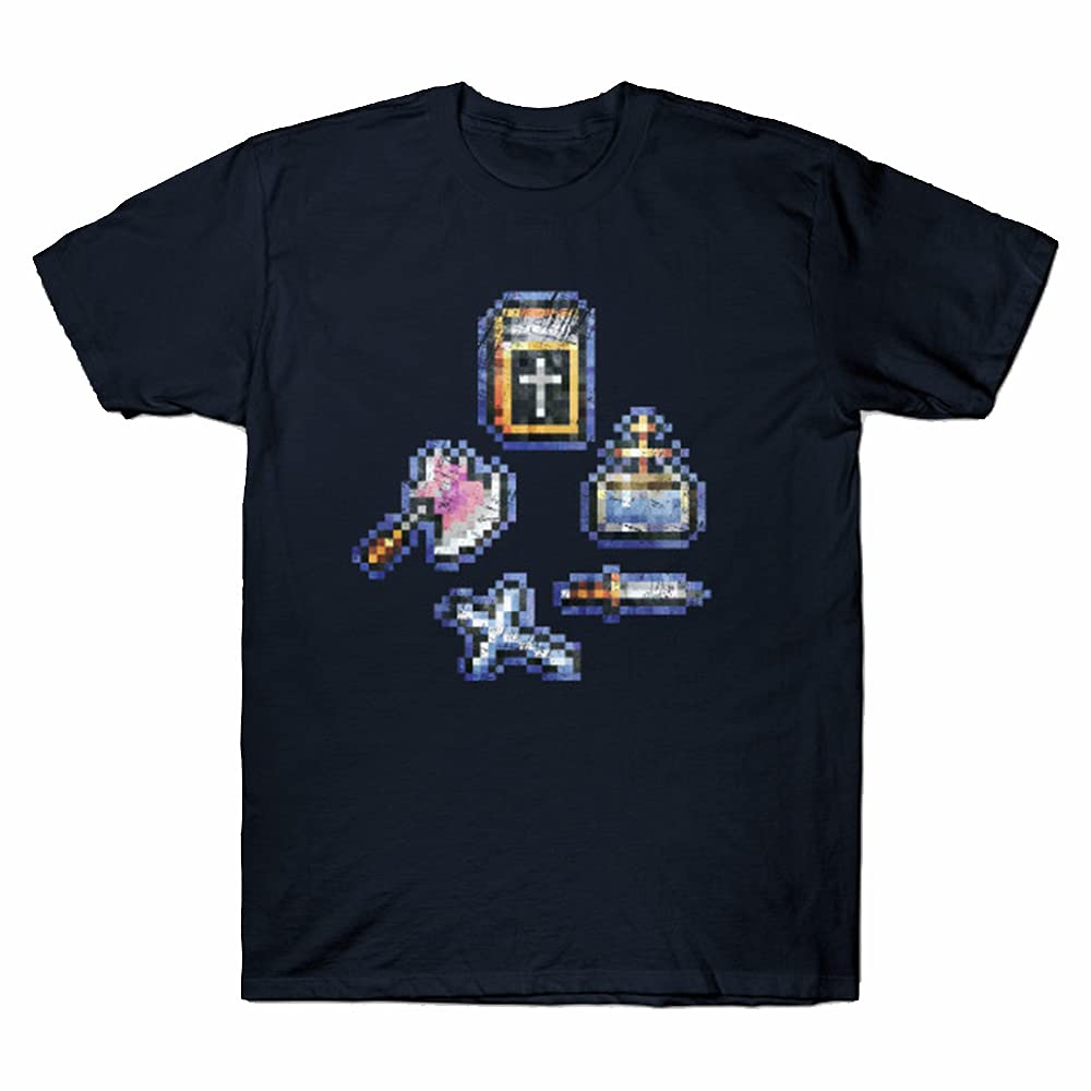 Castlevania Anime T-Shirt - Official Sub-Weapons Set Collection | Gothic Video Game Merchandise for Fans & Cosplay