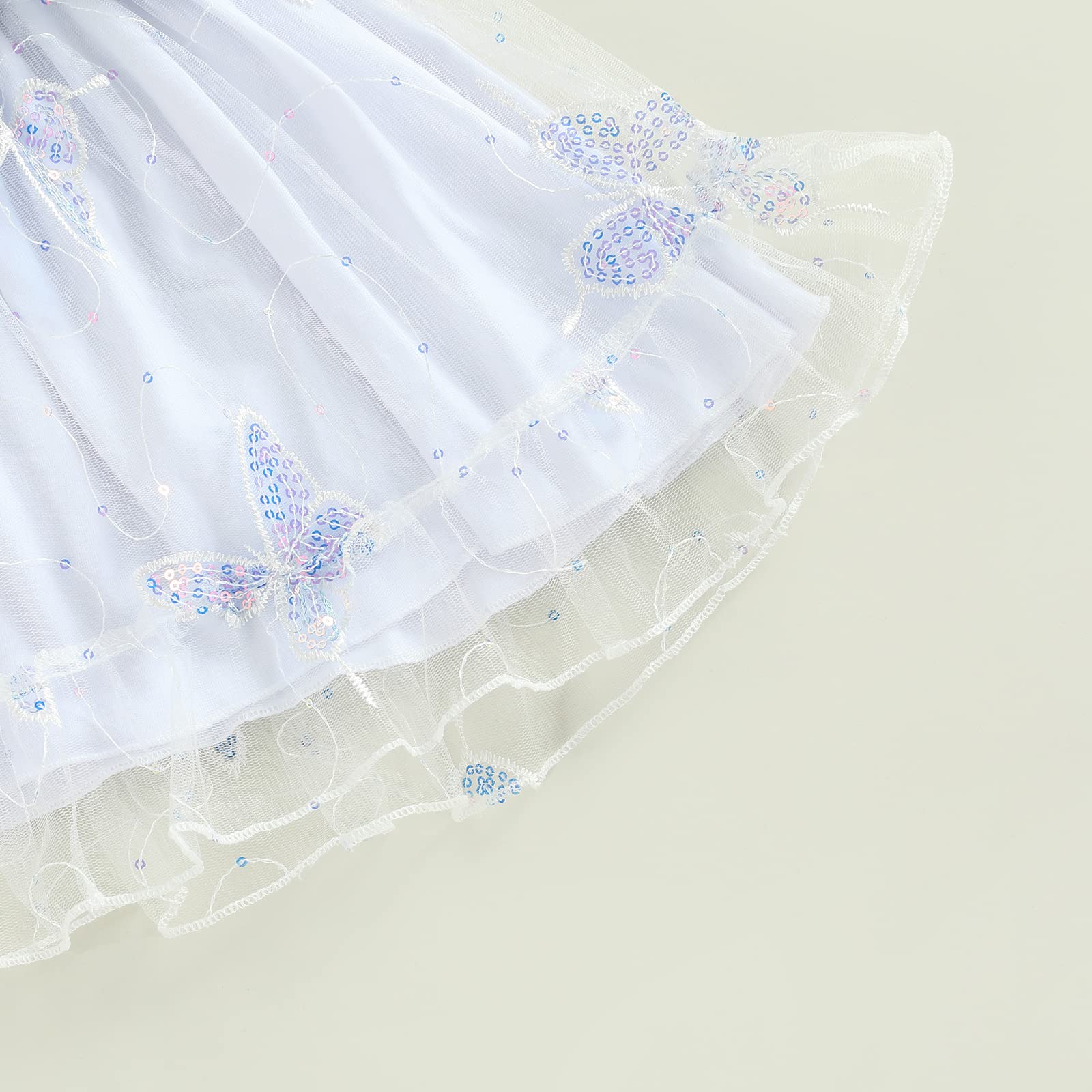 Baby Girl Birthday Dress - Short Sleeve Lace Tulle Princess Party Pageant Butterfly Dress for Summer | Perfect for 1st Birthday, Photoshoot, Pageant & Special Occasions