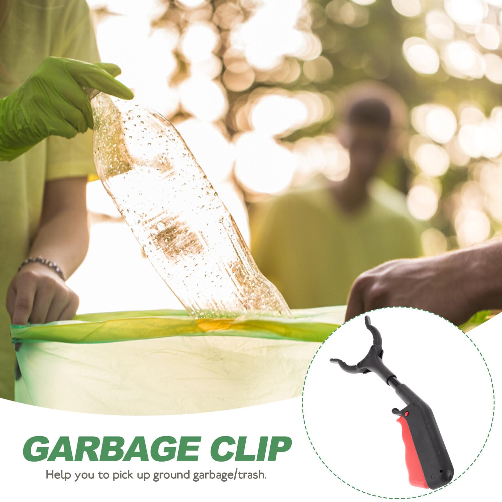 Stainless Steel Trash Grabber Tool - Extendable Garbage Picker with Comfort Grip for Home, Garden, and Outdoor Use (Great for Yard Work, Park Cleanups & Elderly Assistance)