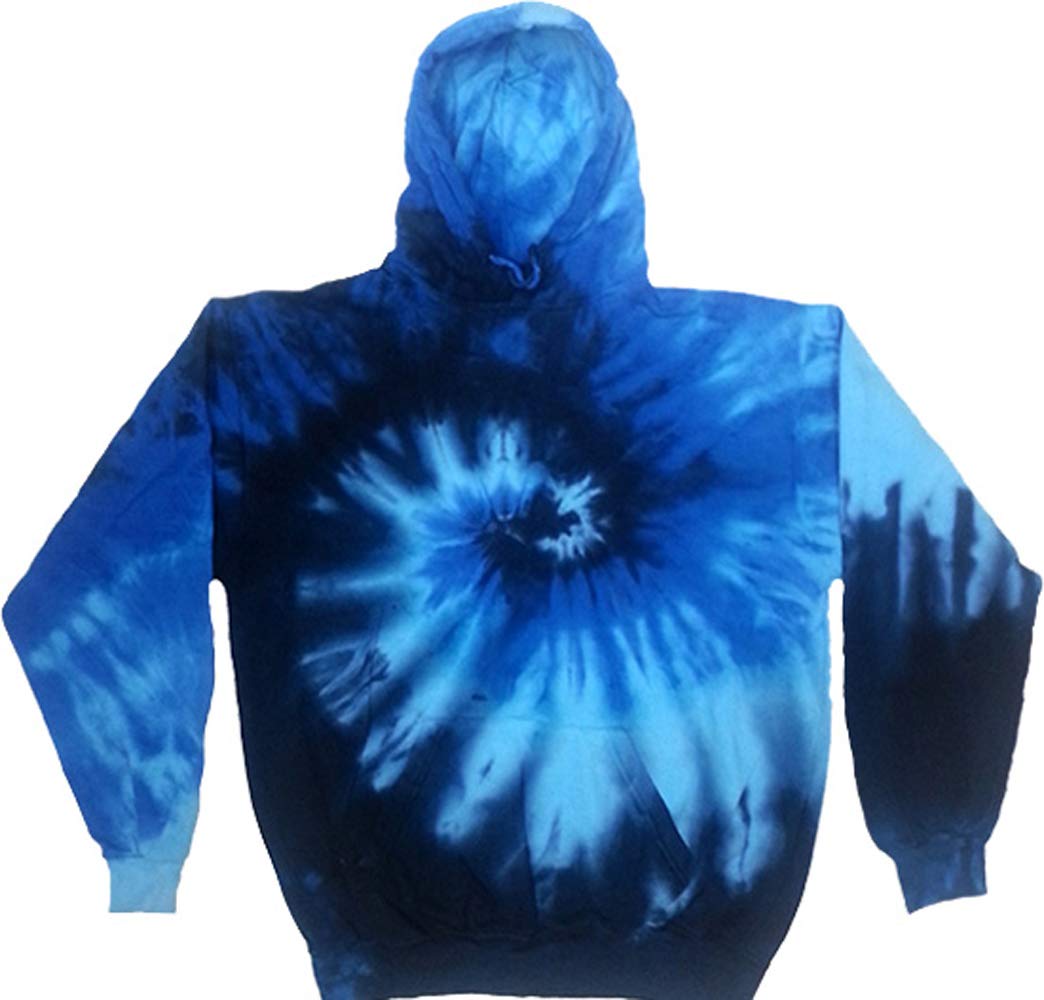 Spiral Tie Dye Cotton Hoodie Sweatshirt for Men & Women | Pullover Casual Streetwear | Perfect for Festivals, Yoga & Lounge Wear