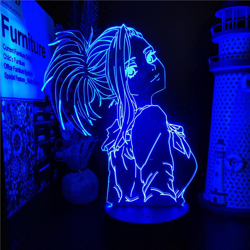 3D LED Night Light - My Hero Academia Yaoyorozu Momo Anime Lamp with 7 Color Touch Control | Perfect for Kids' Bedroom Decor, Birthday Gifts & Anime Fan Collections | DHD Multicolor Illumination for Relaxing Nighttime Ambiance
