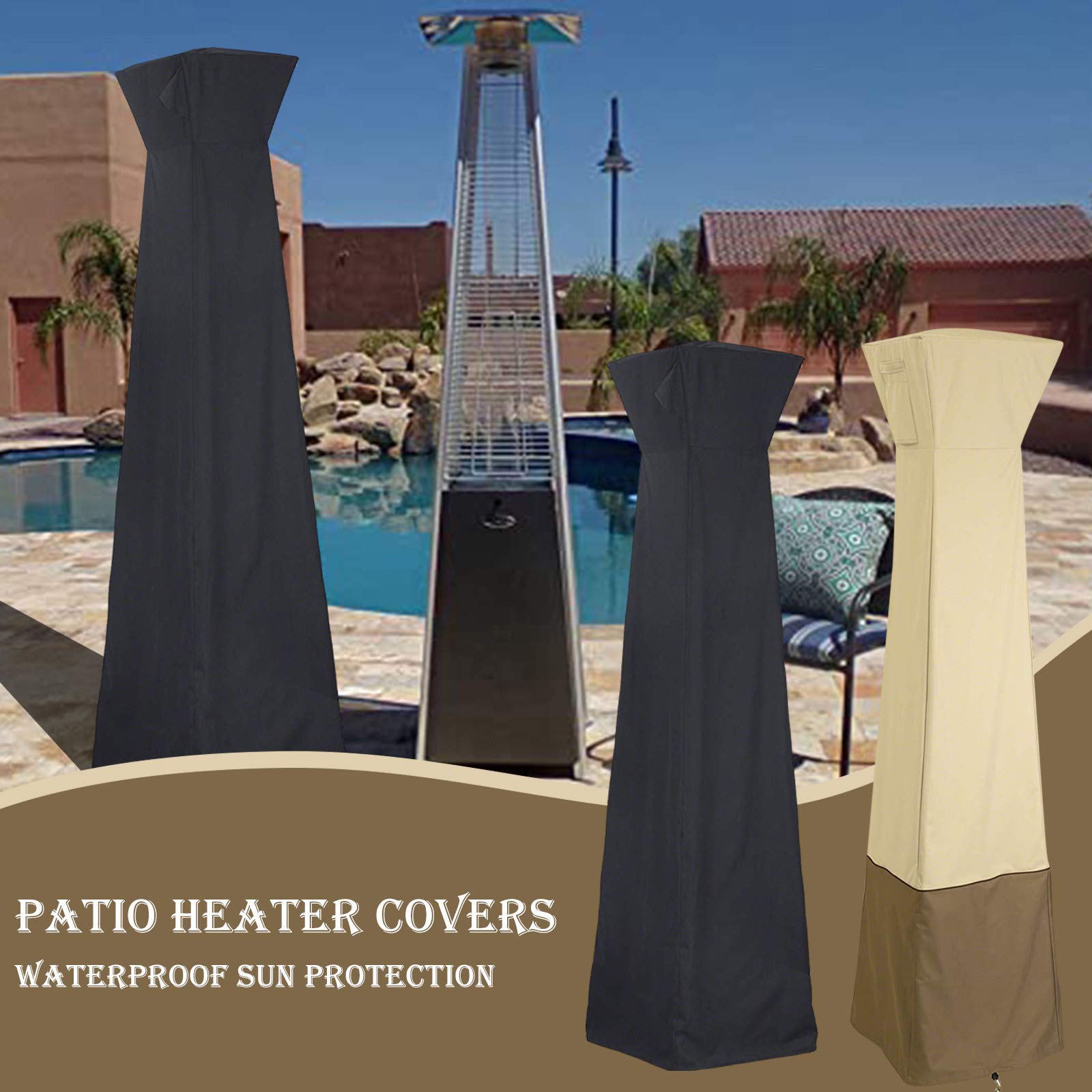 Waterproof Square Patio Heater Cover with Zipper - 87