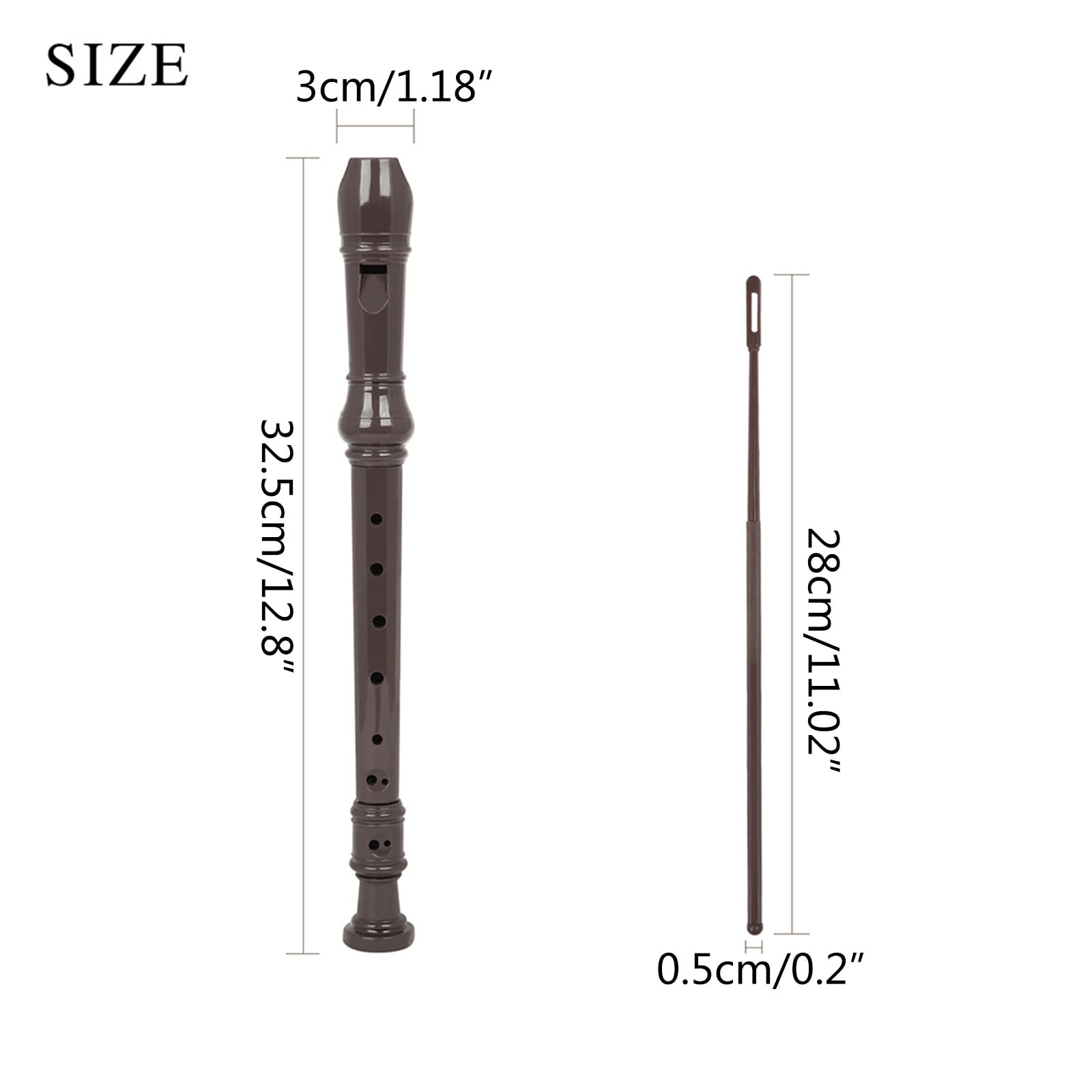 8 Hole Detachable Soprano Recorder Wooden Wind Flute - Perfect for Music Lessons, Beginners & Classroom Performances