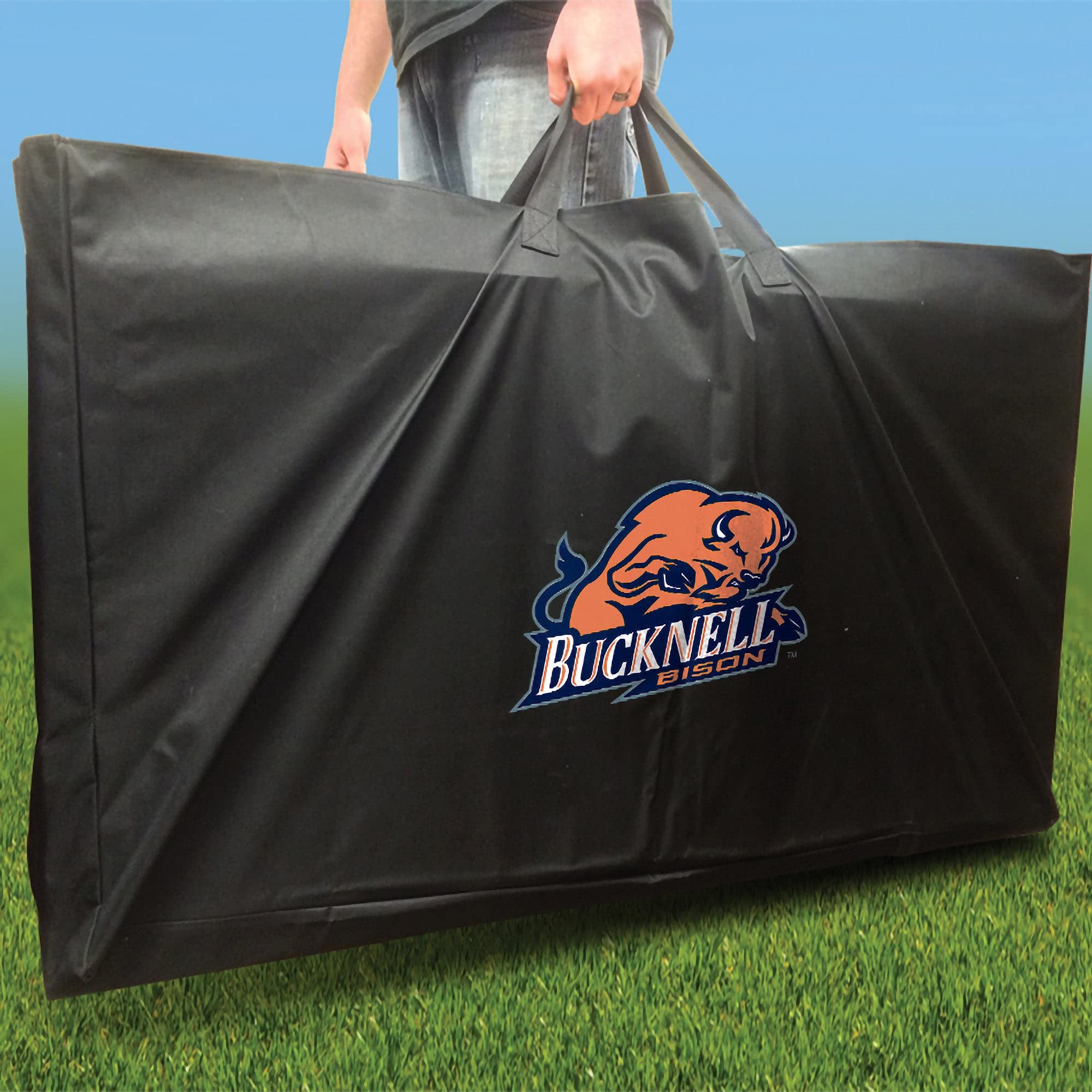 Bucknell Themed Cornhole Board Set with Team Logo - Regulation Size Custom Cornhole Boards for Tailgating, Backyard Games & College Parties