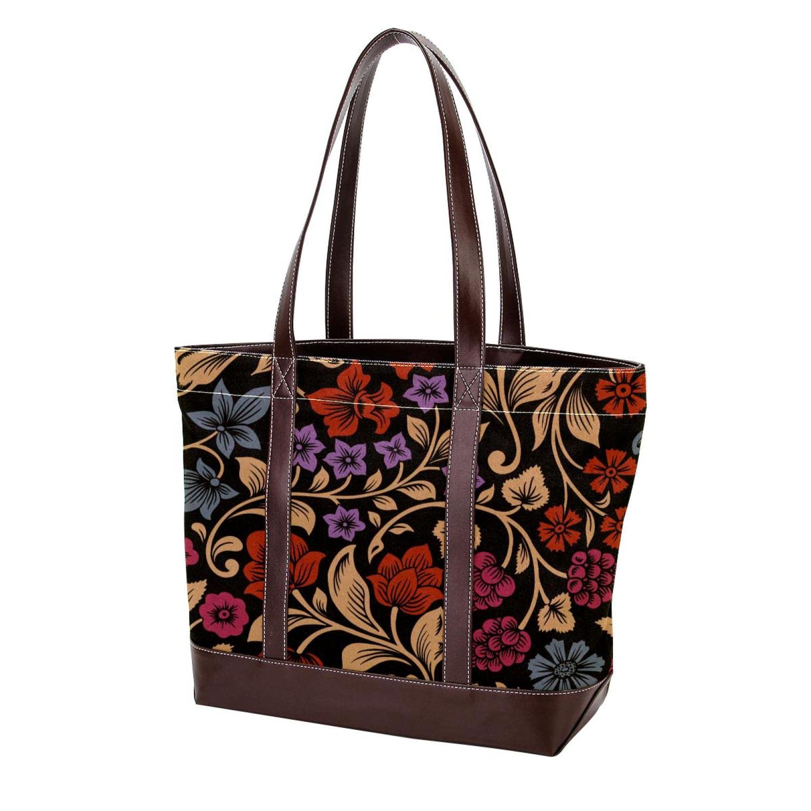 Dolphin Print Tote Bags for Women - Large Leather & Canvas Shoulder Bags with Top Handle, Stylish Satchel Hobo Purse for Beach, Travel & Everyday Use